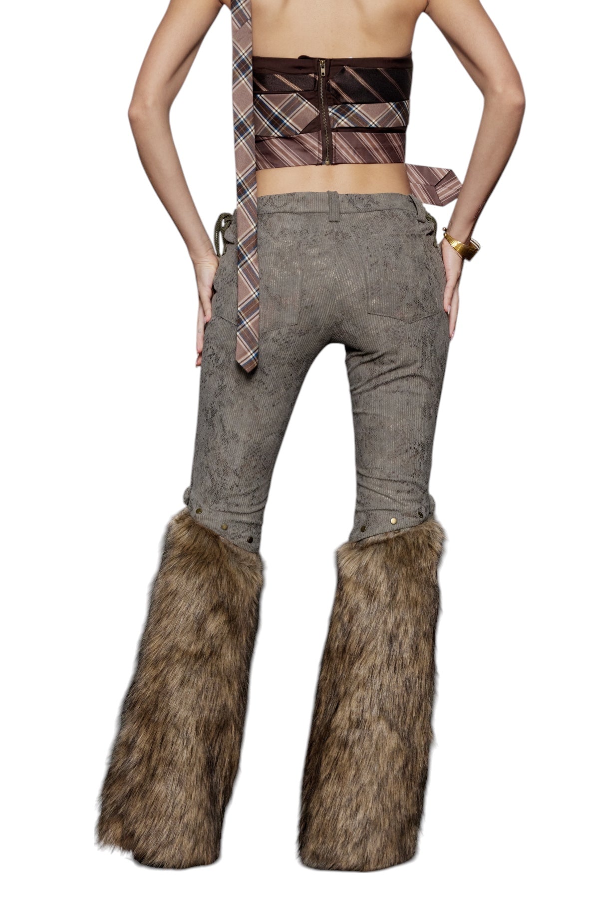 Suni Kürklü Bağcıklı Pantolon