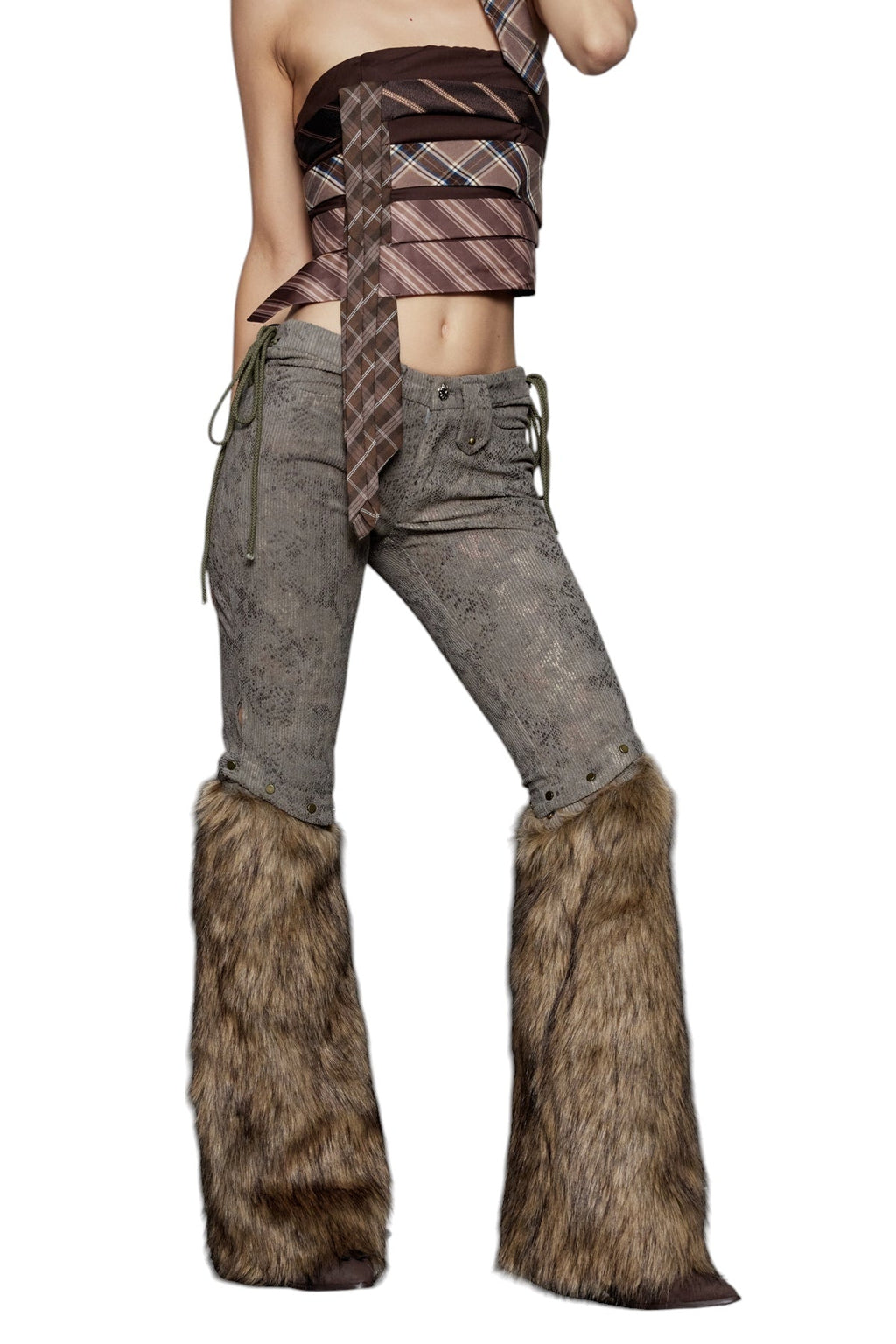Suni Kürklü Bağcıklı Pantolon
