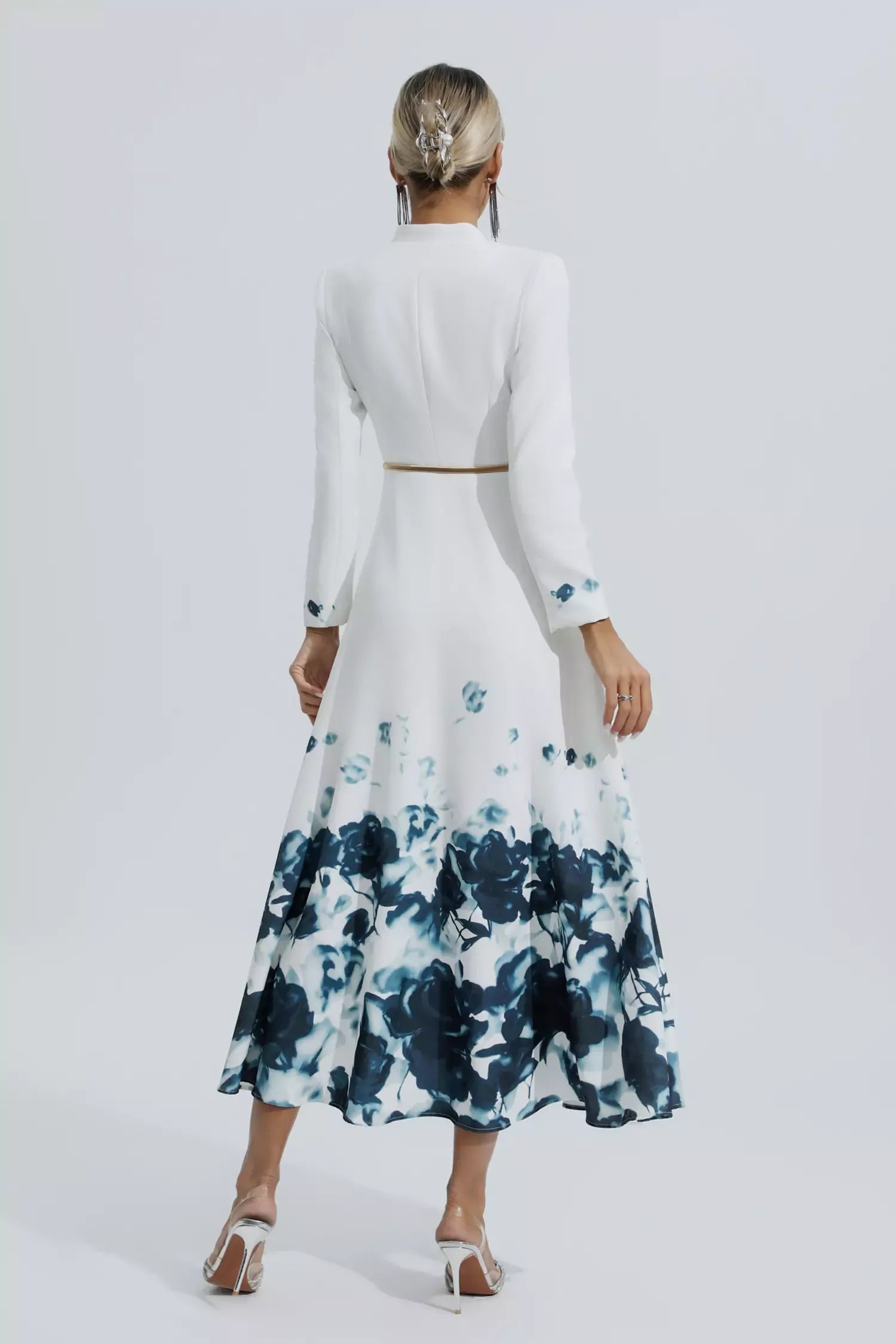 Çiçek Desenli Maxi Elbise