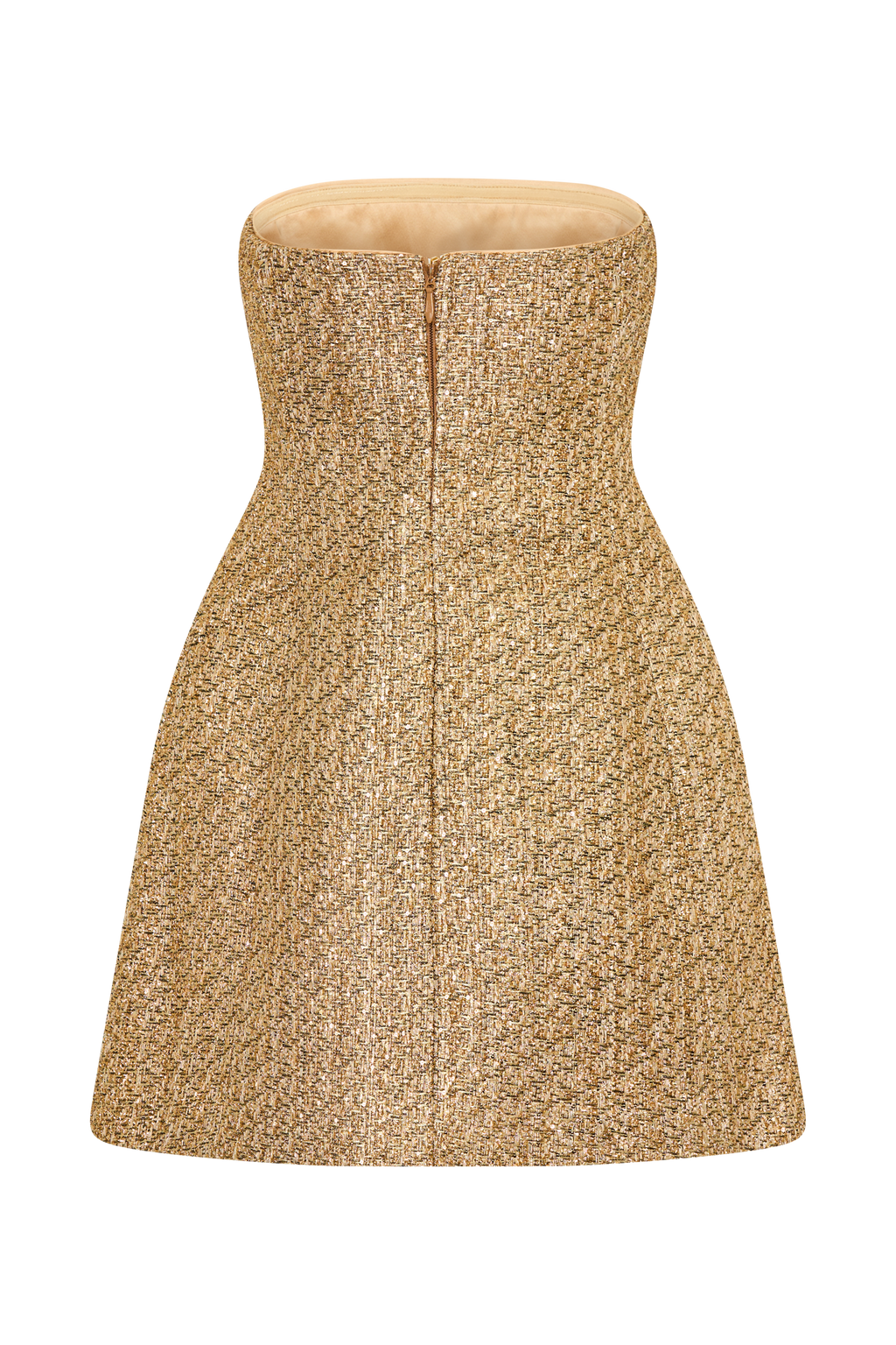 Gala Straplez Tüvit Mini Elbise - Gold