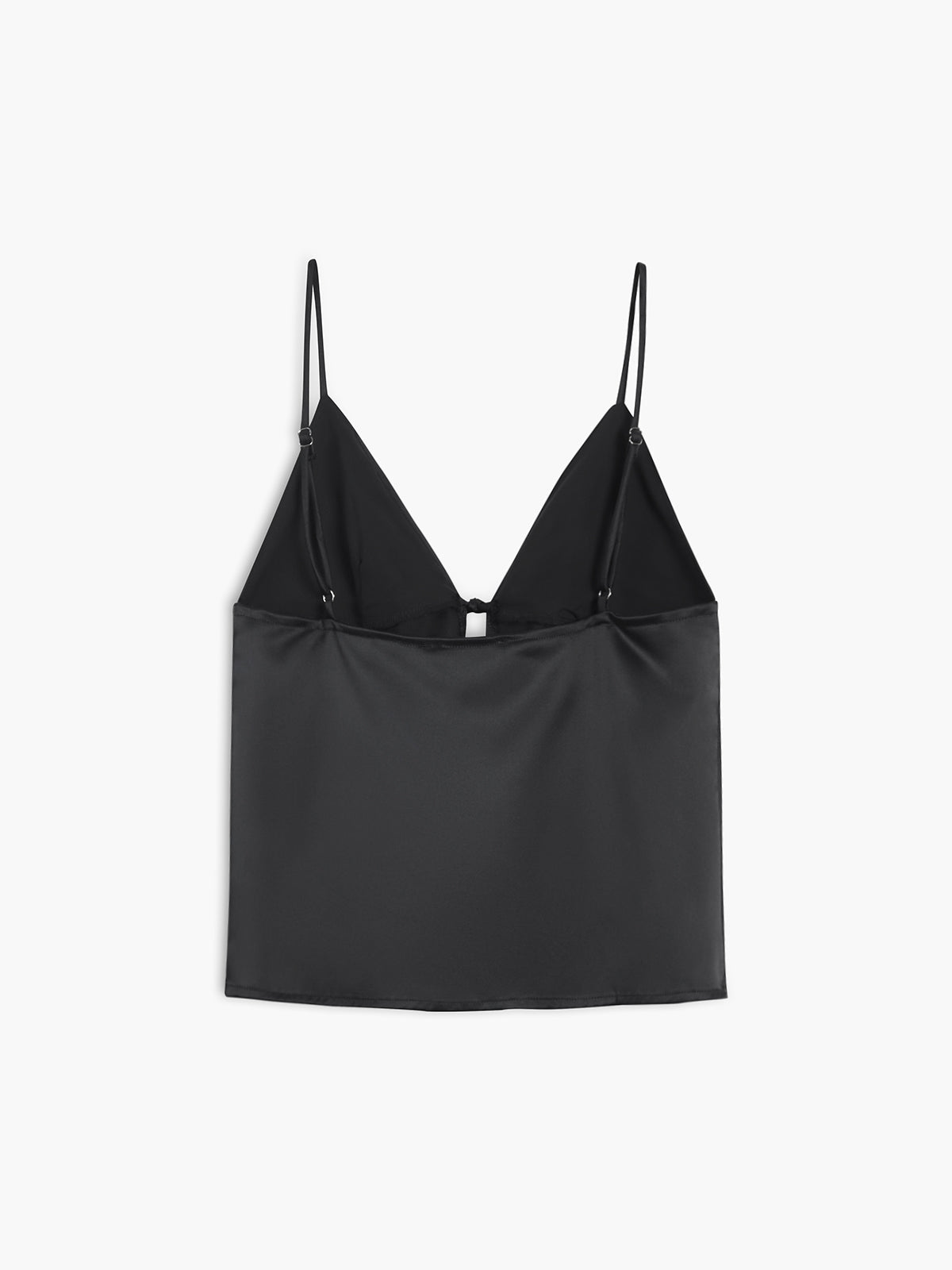 Dantelli Bağcıklı Saten Kısa Üst