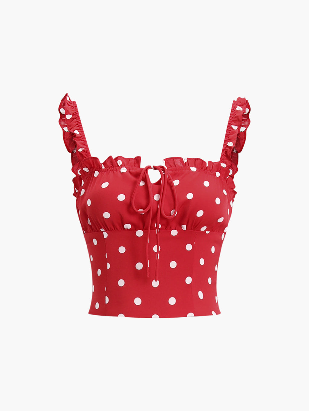 Marul Kesim Bağcıklı Baskılı Kolsuz Bluz