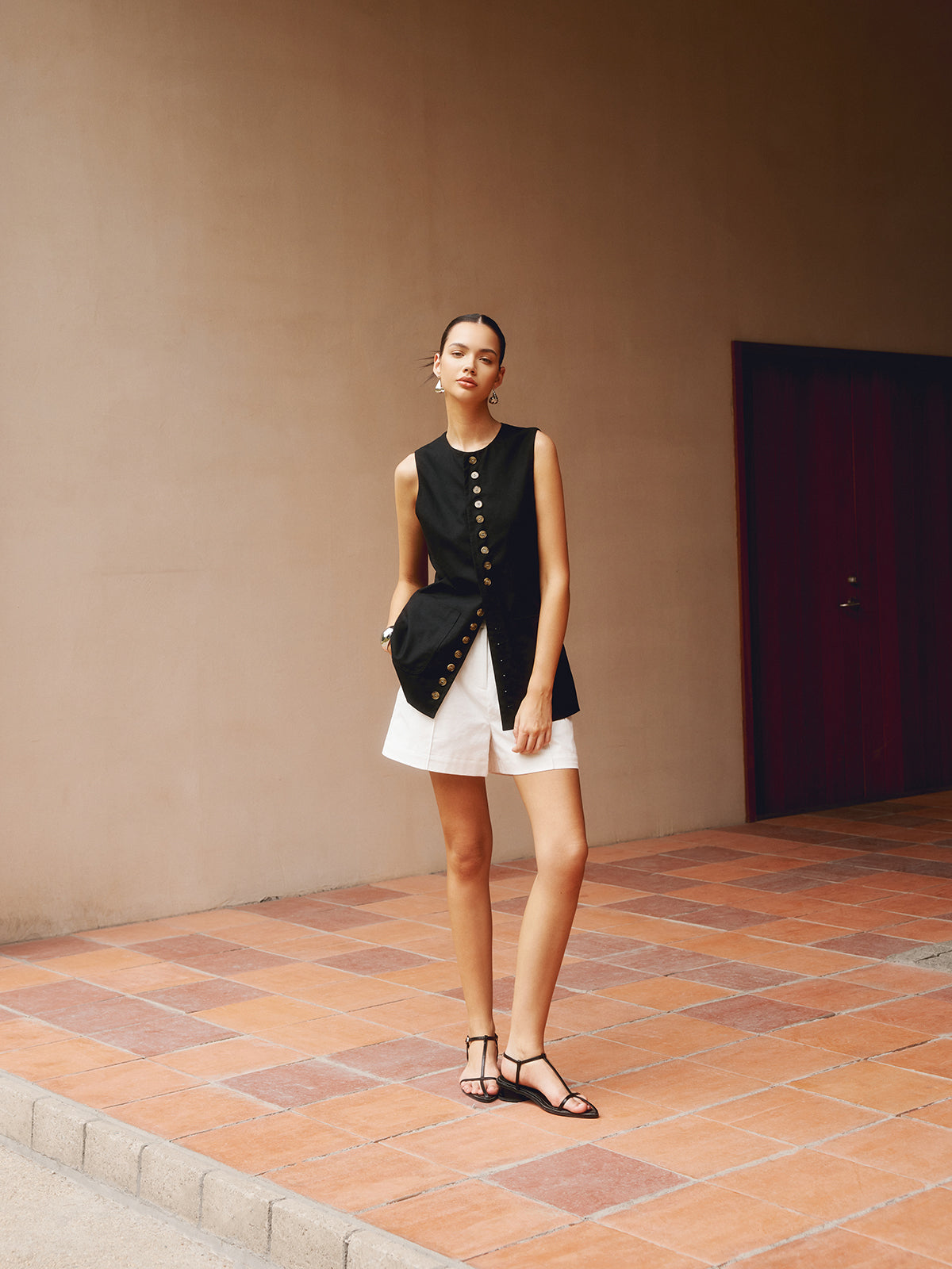 Düğmeli Uzun Yelek