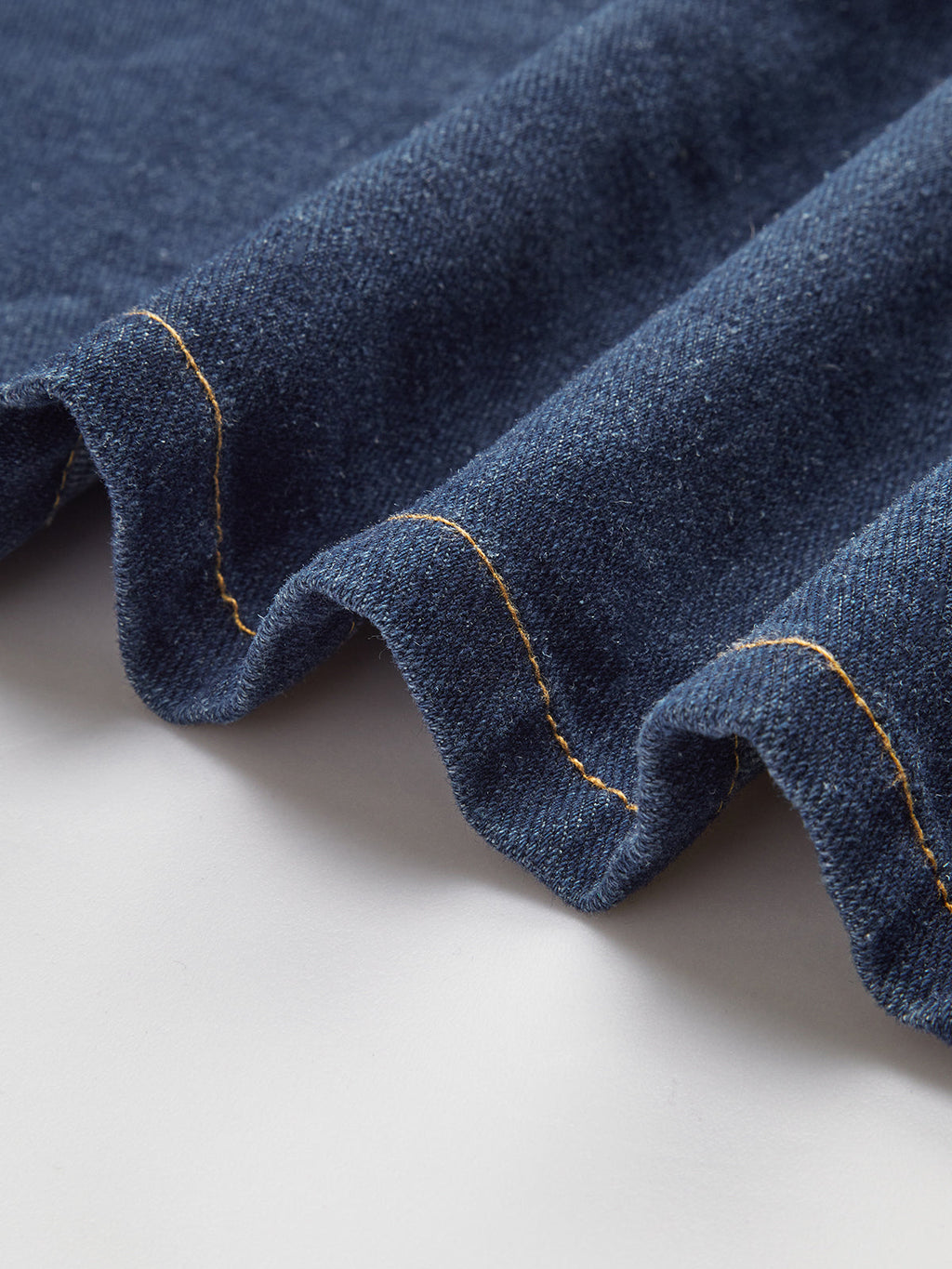 Kravat Yaka Cepli Pileli Denim Uzun Üst