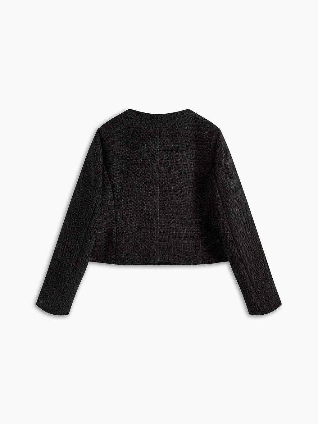 Altın Düğme Detaylı Siyah Kısa Ceket