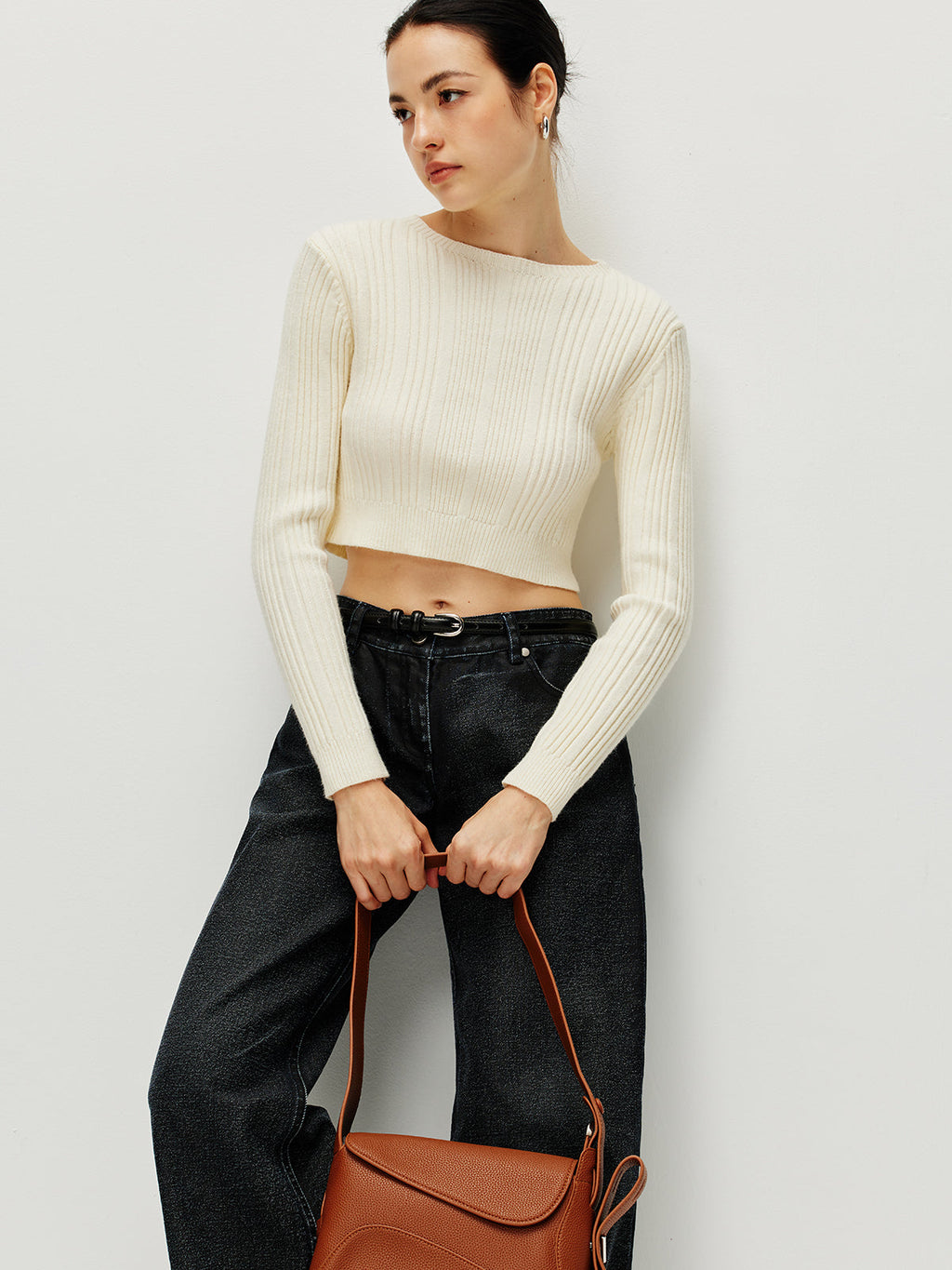 Kesik Kravat Sırtlı Örgü Hırka