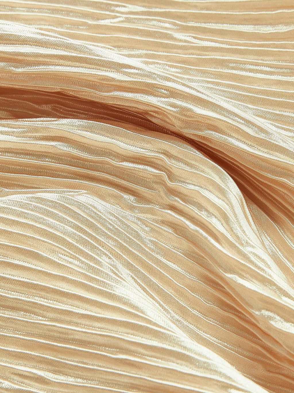 Krem Halter Yaka Pliseli Pantolon Takım