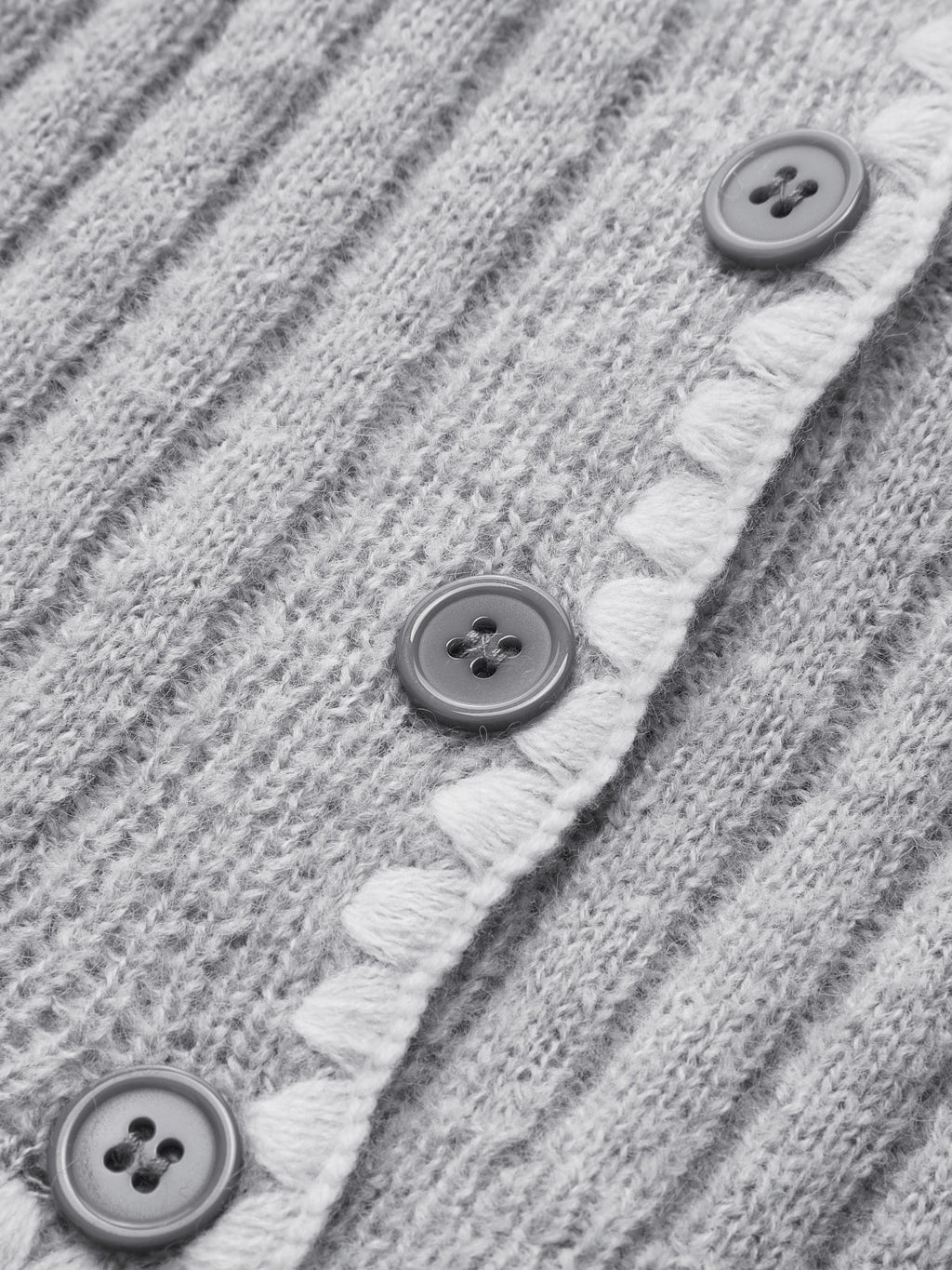 Kontrast İşlemeli Düğmeli Hırka