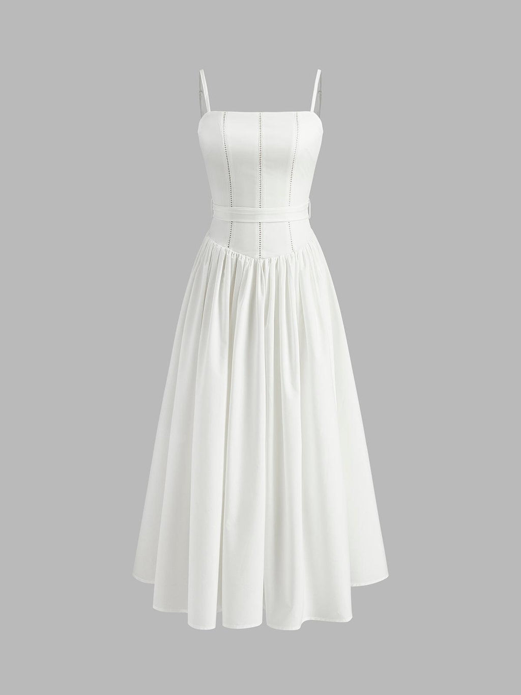 Korseli Askılı Midi Elbise