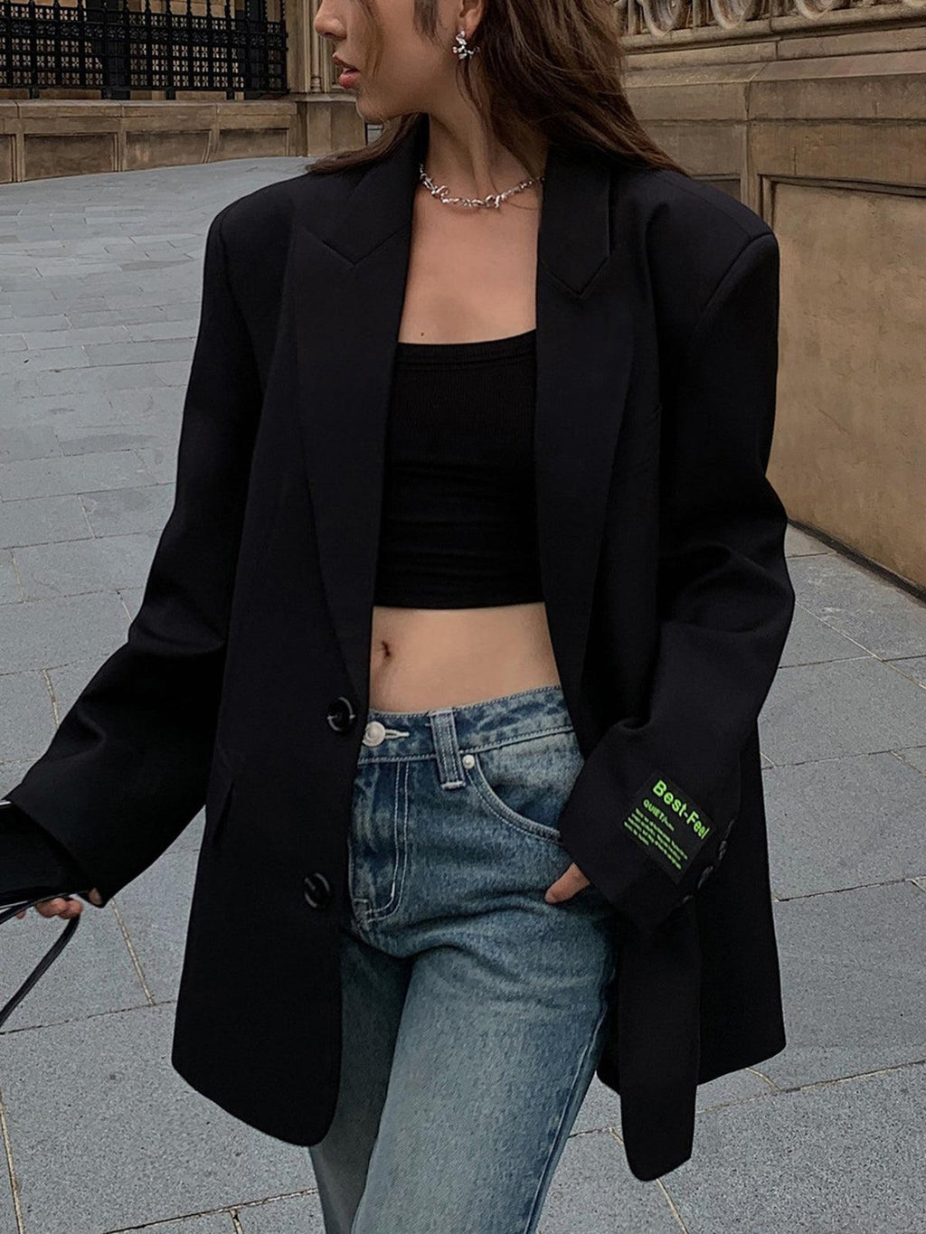 Antrasit Oversize Blazer Ceket