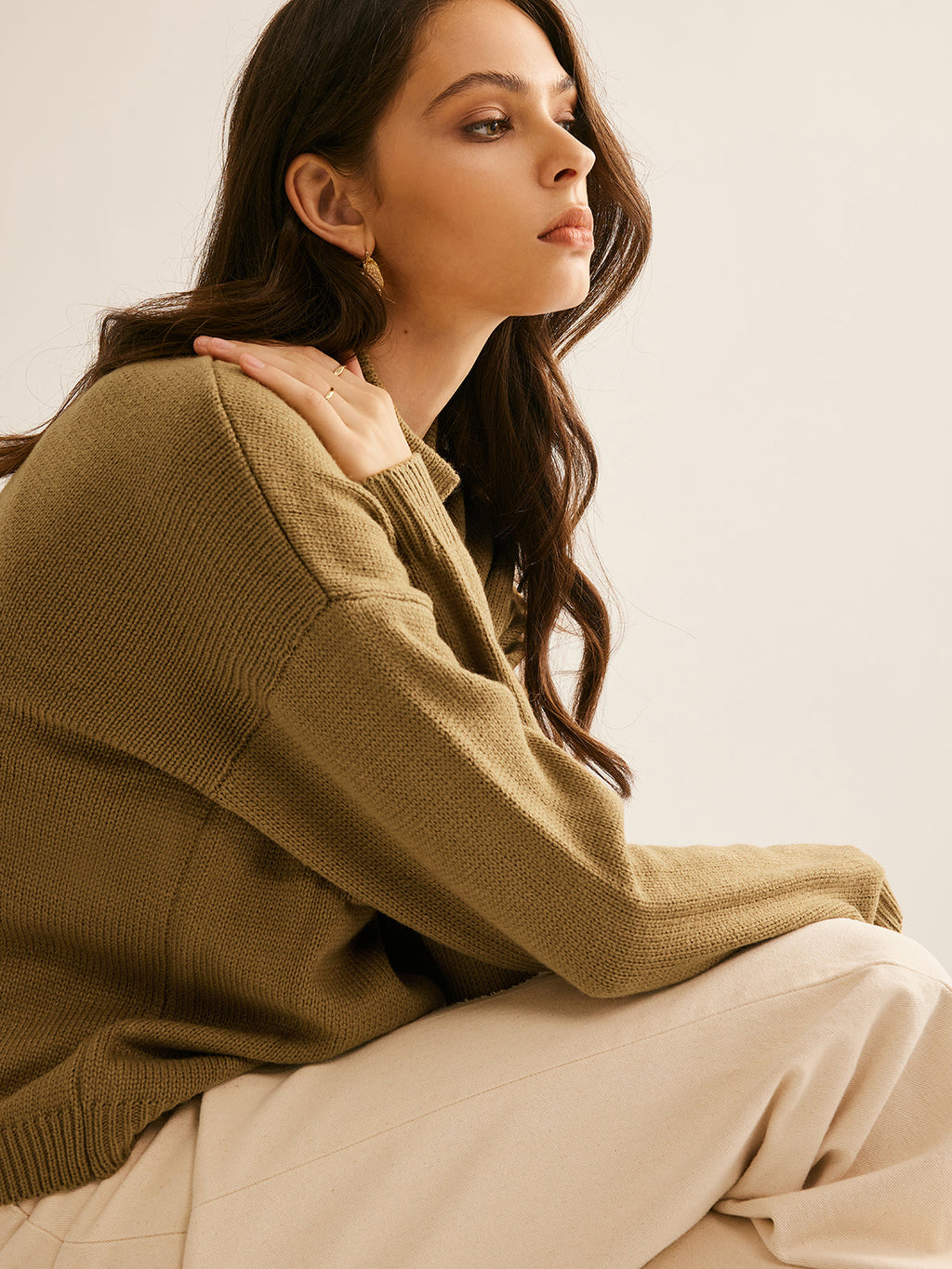 Düğme Aşağı Cepli Hırka