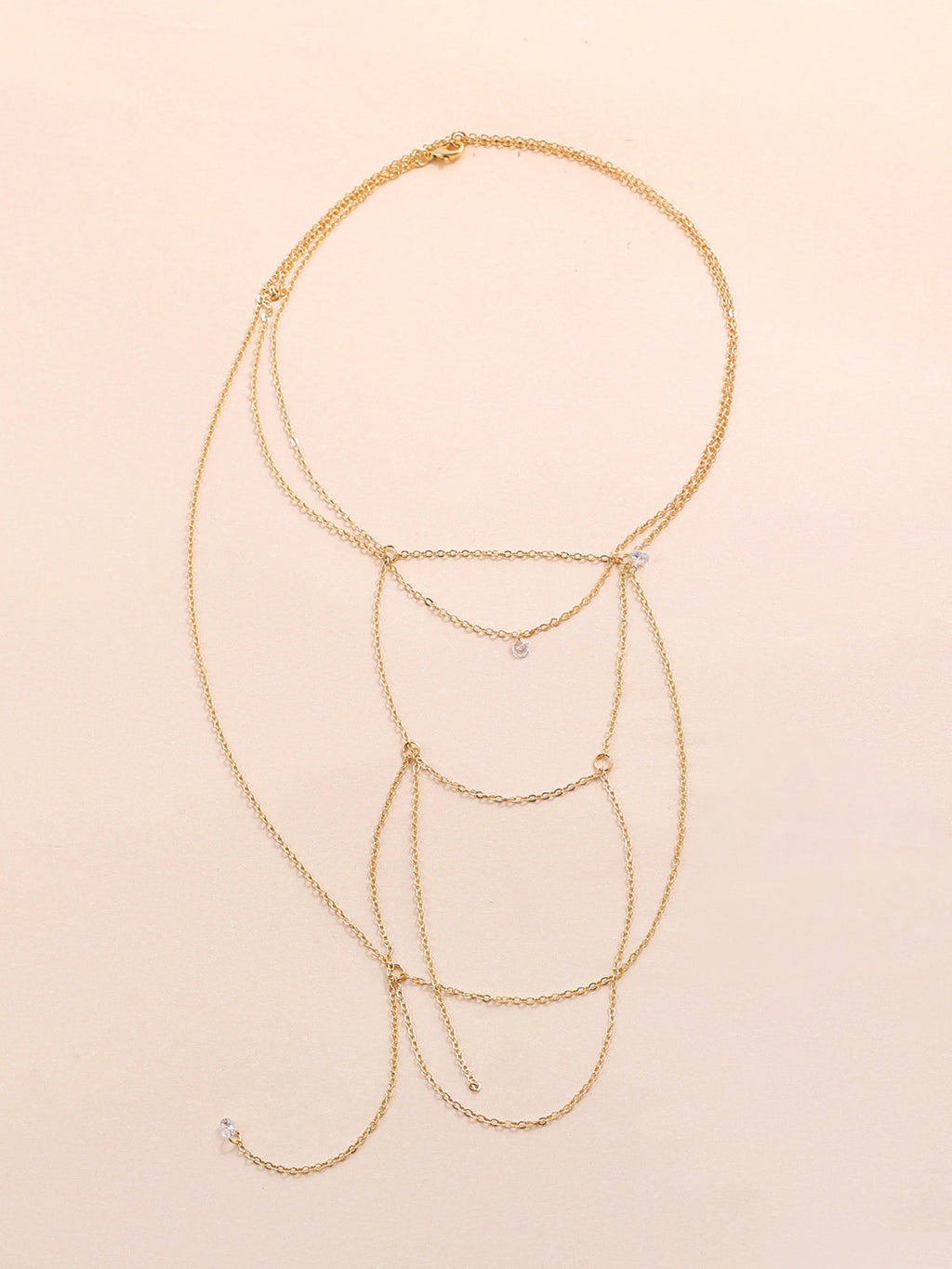 Strass Taşlı Yığınlı Tasma Kolye