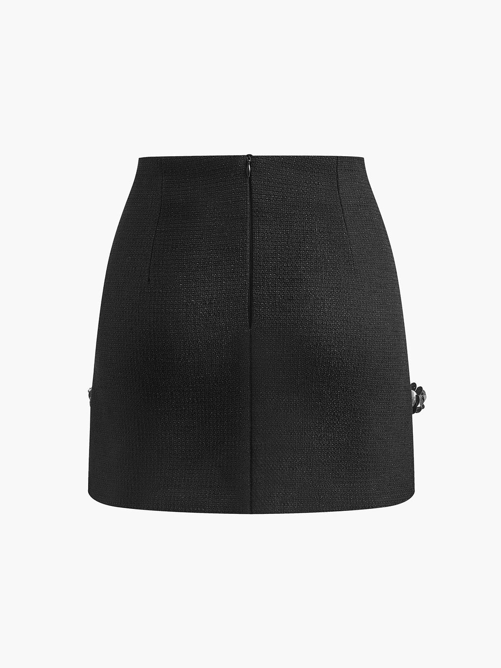 Boncuk İşlemeli Kısa Tweed Elbise