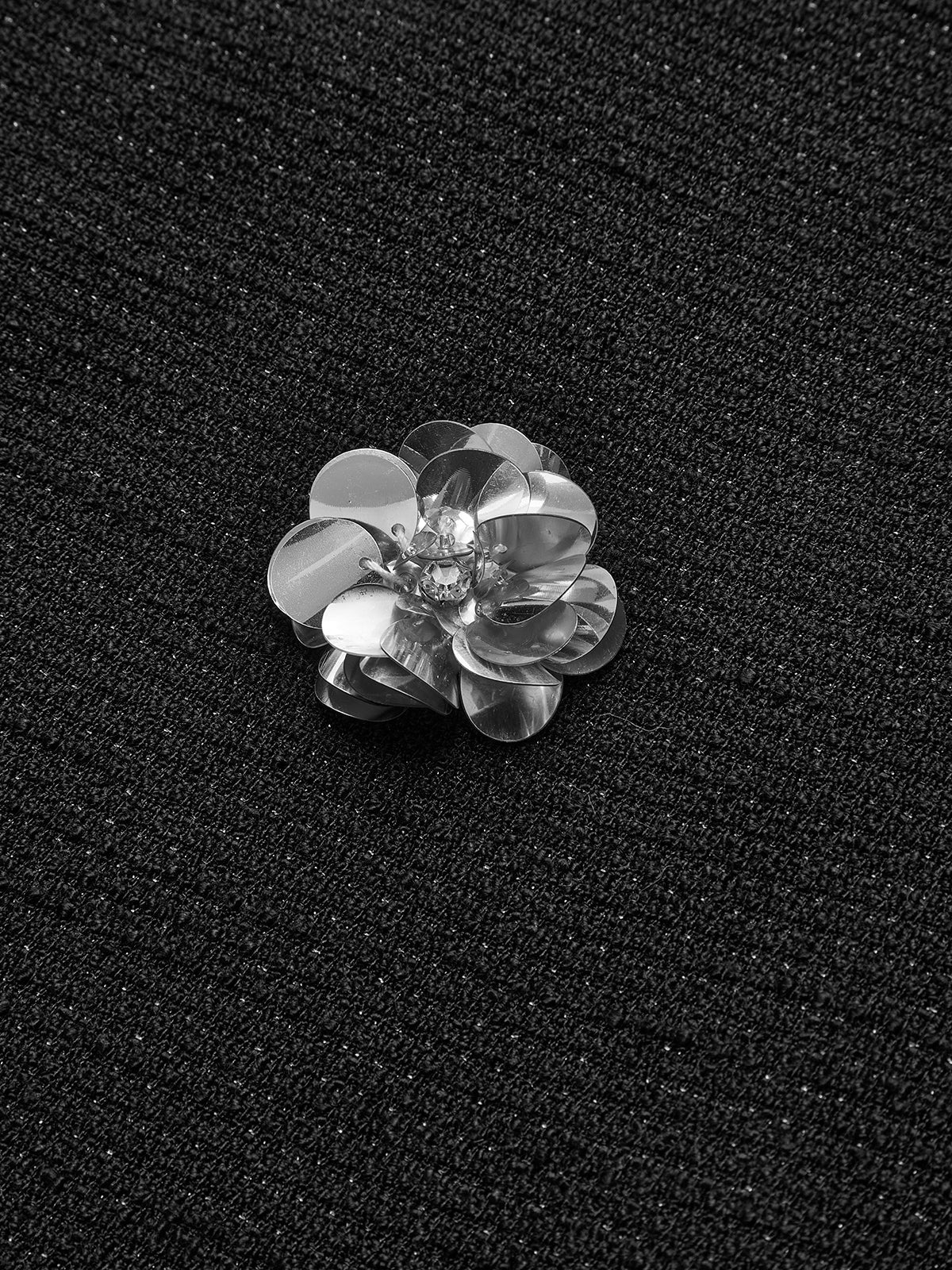 Boncuk İşlemeli Kısa Tweed Elbise