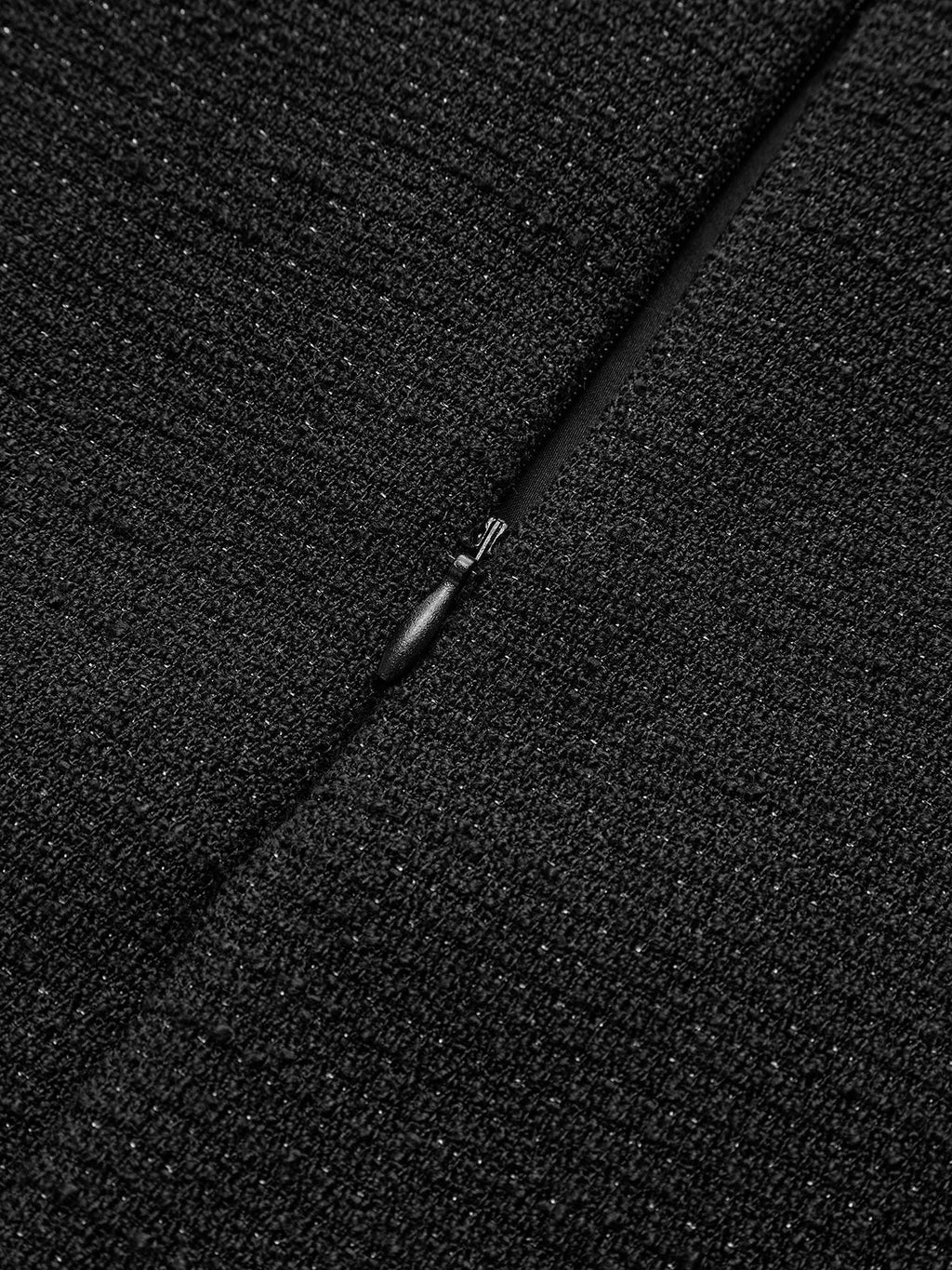 Boncuk İşlemeli Kısa Tweed Elbise