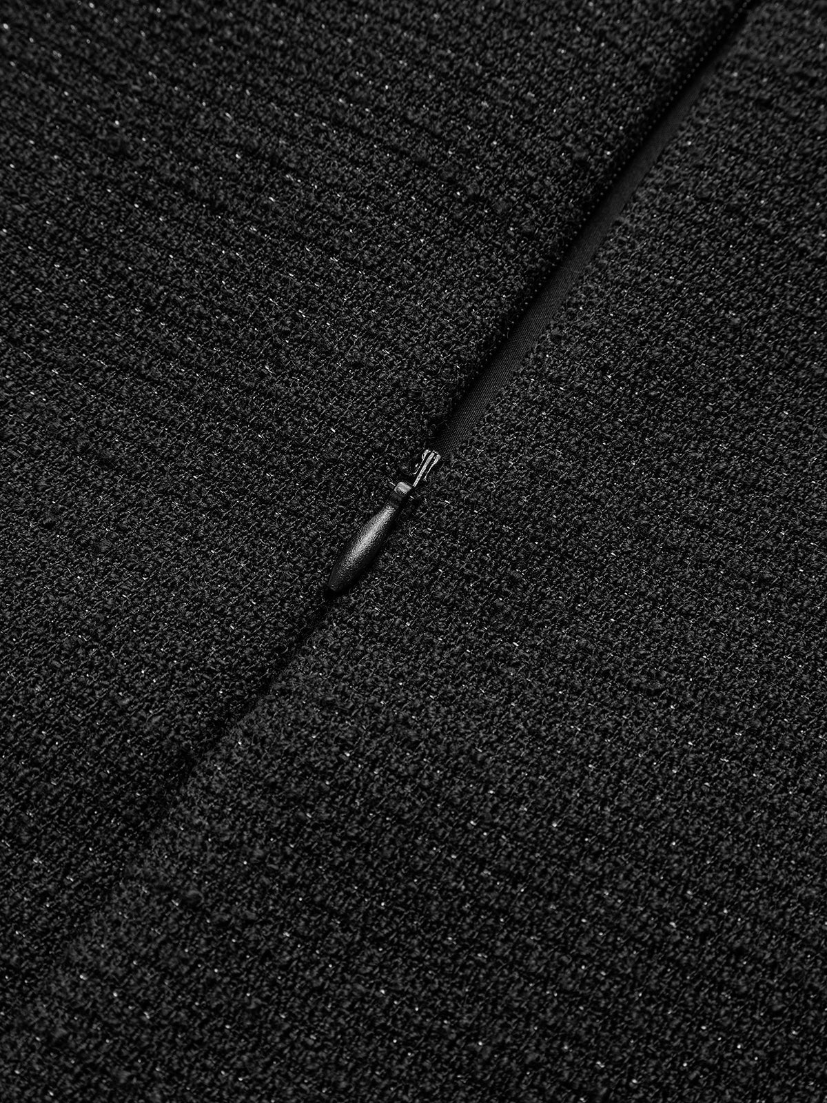 Boncuk İşlemeli Kısa Tweed Elbise