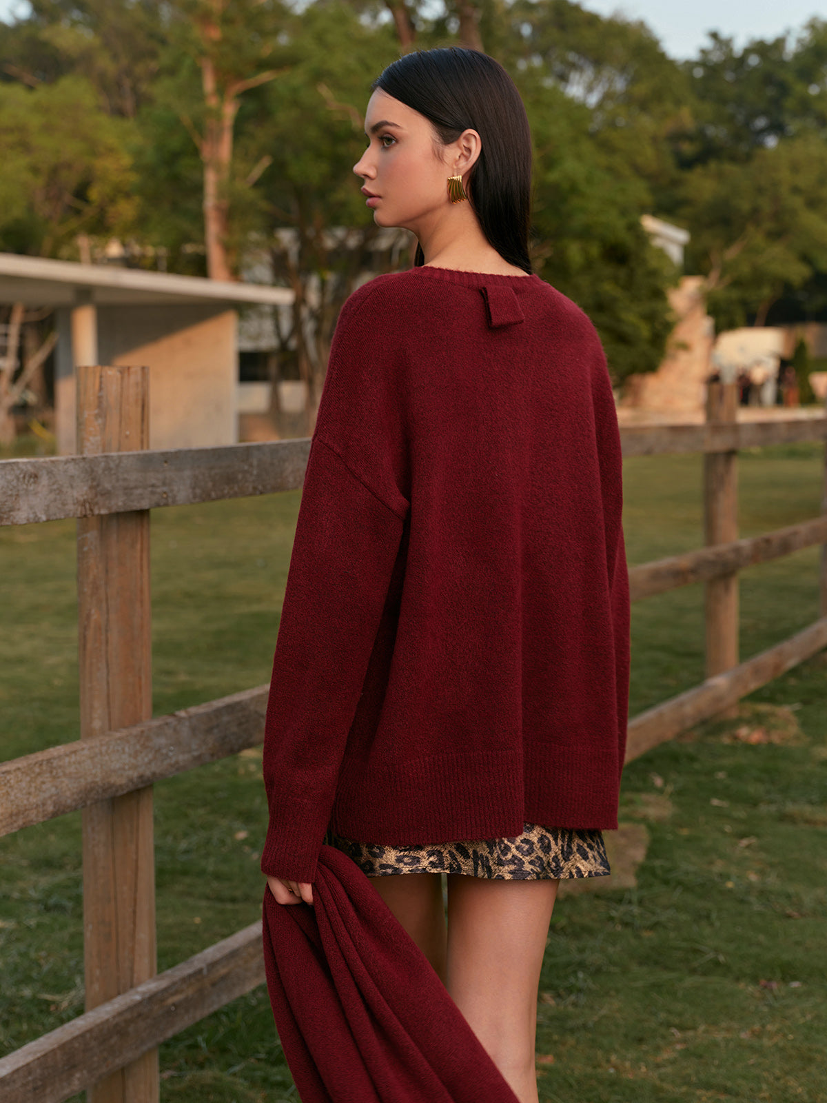 Eşleşen Eşarplı Düz Vardiyalı Kazak