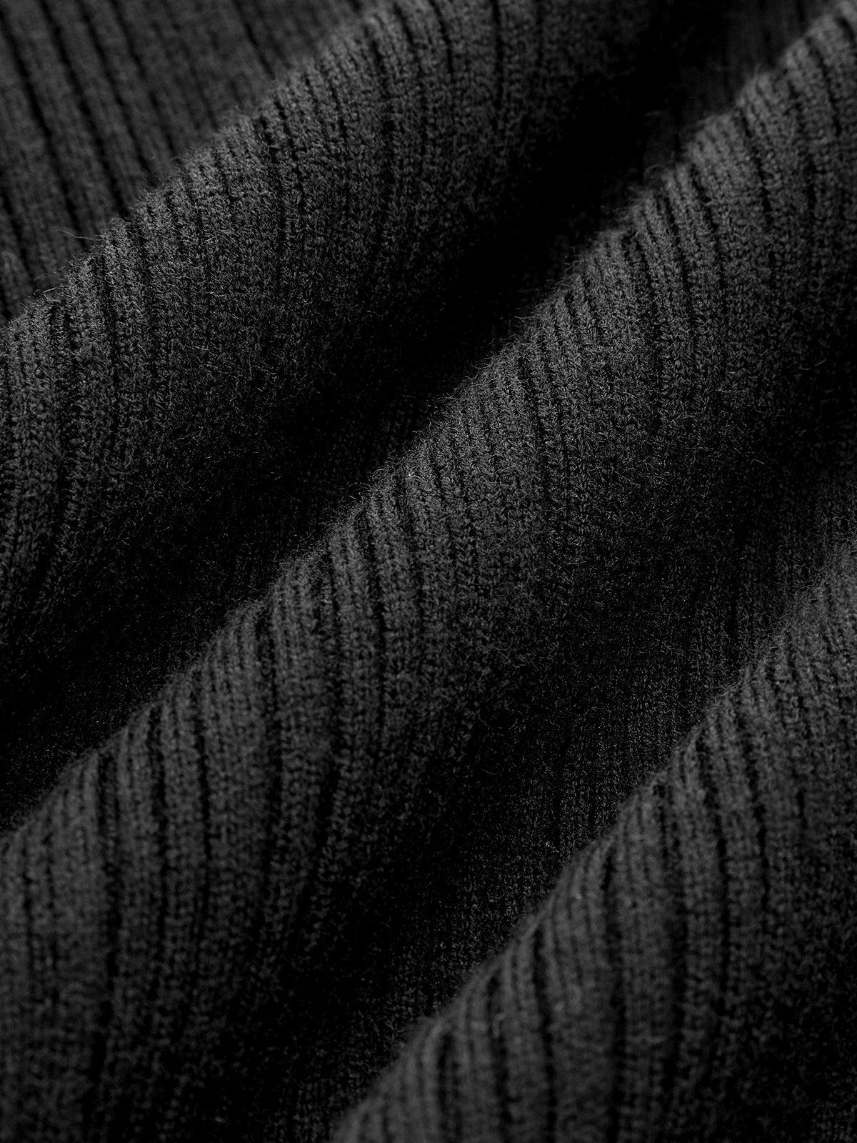 Siyah İnci Detaylı Fırfır Kol Triko Kazak