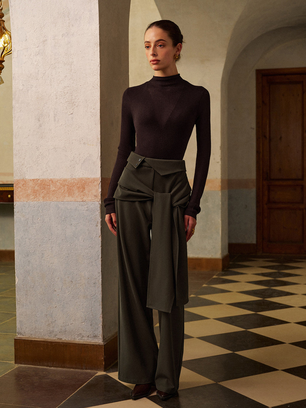 Yün Karışımlı Ribana Örgü Üst