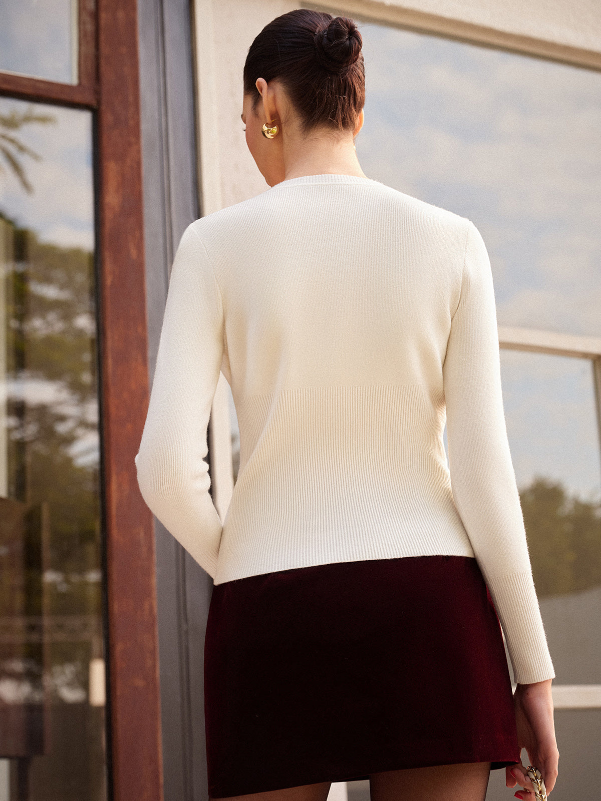 Dalga Süslemeli İnce Hırka