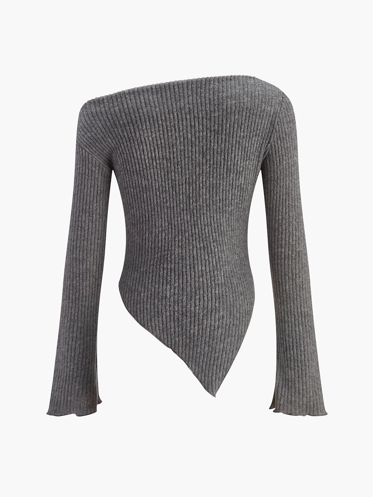 Soğuk Omuz Asimetrik İnce Örgü Üst