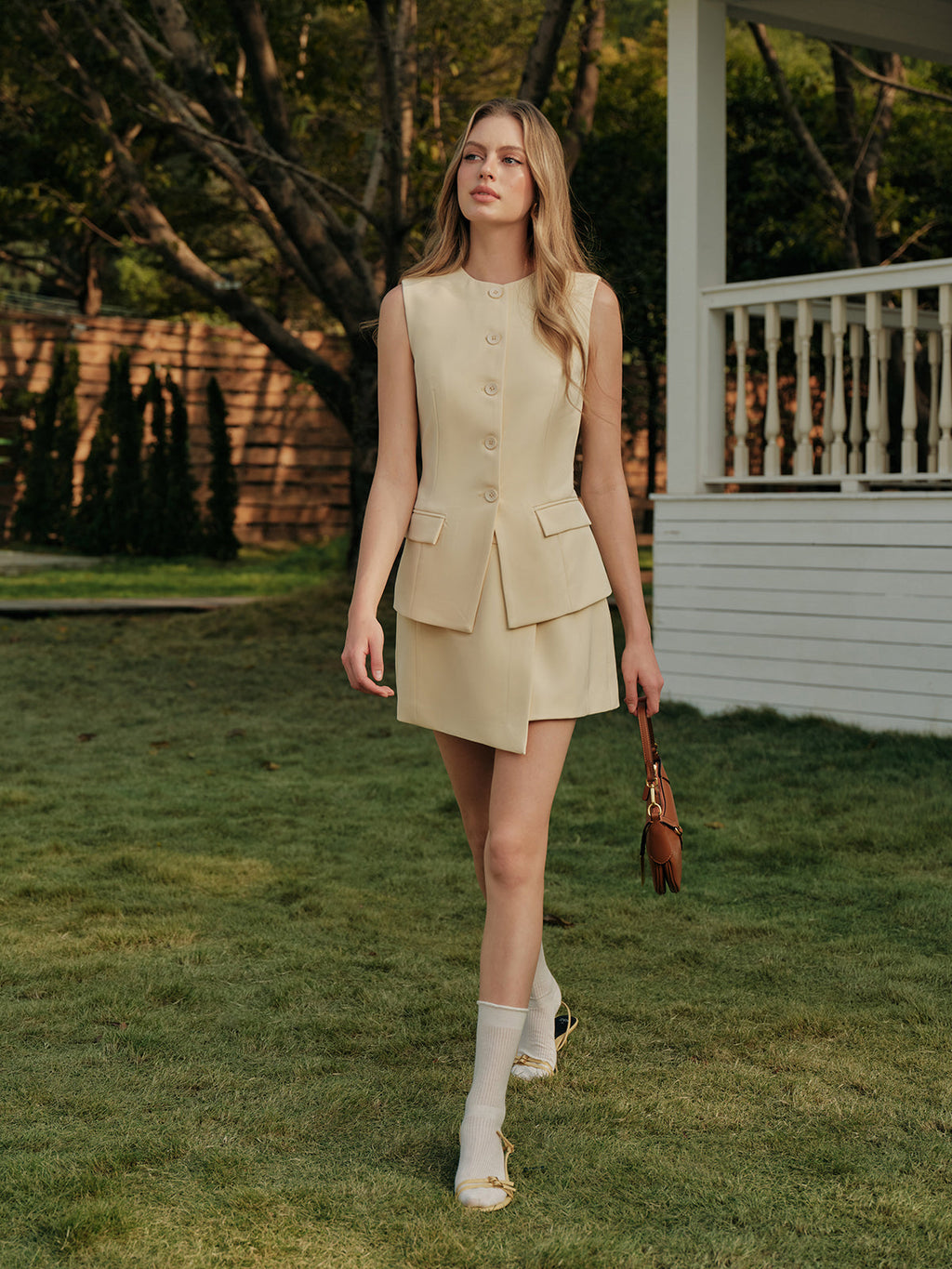 Şık Asimetrik Yüksek Bel Sarma Etek