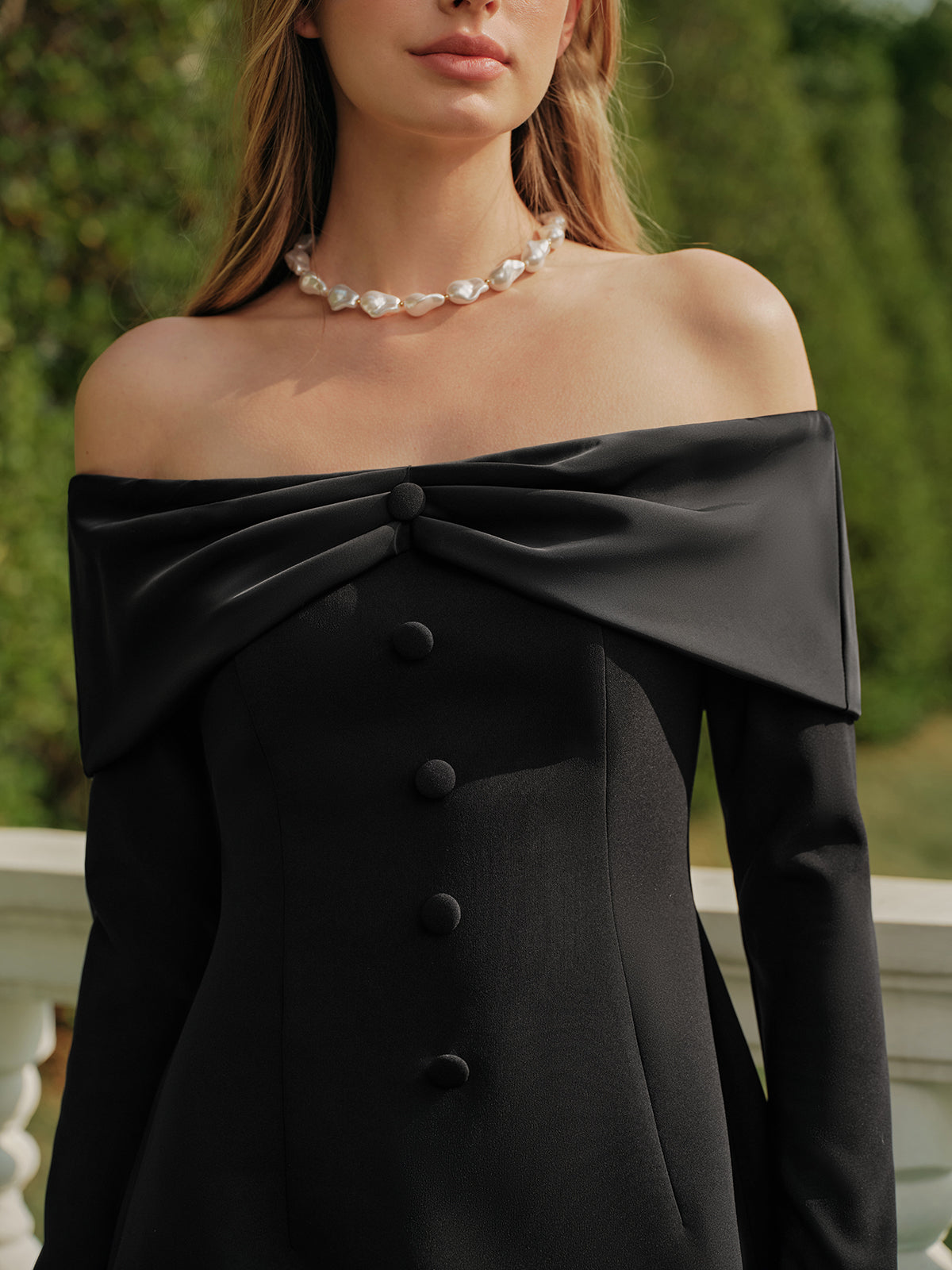 Şık Düz Boyun Fermuarlı Mini Elbise