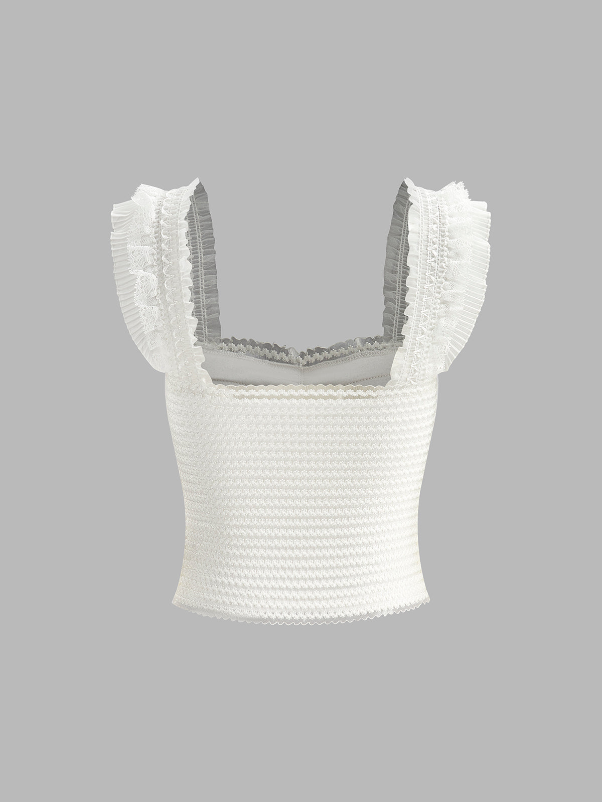 Fırfırlı Askılı Düğmeli Büzgülü Üst