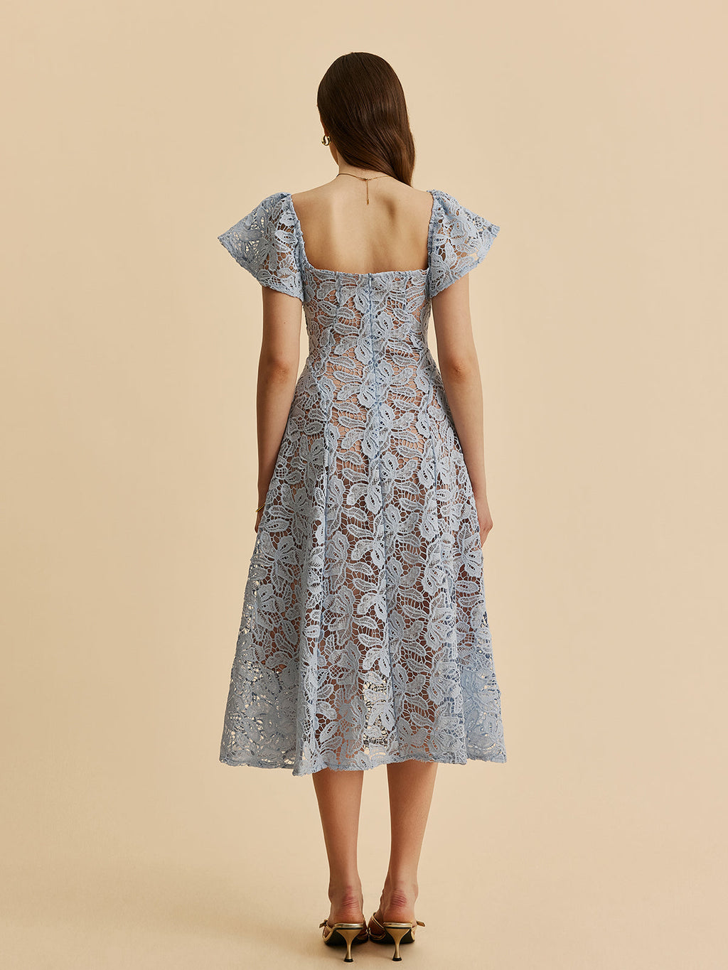 Cazibeli Aşk Yaka Dantel Elbise