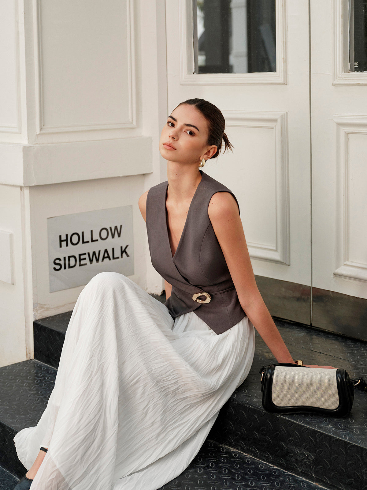 Şık Plise Maksik etek, Rahat Lastikli Bel Bandı ile