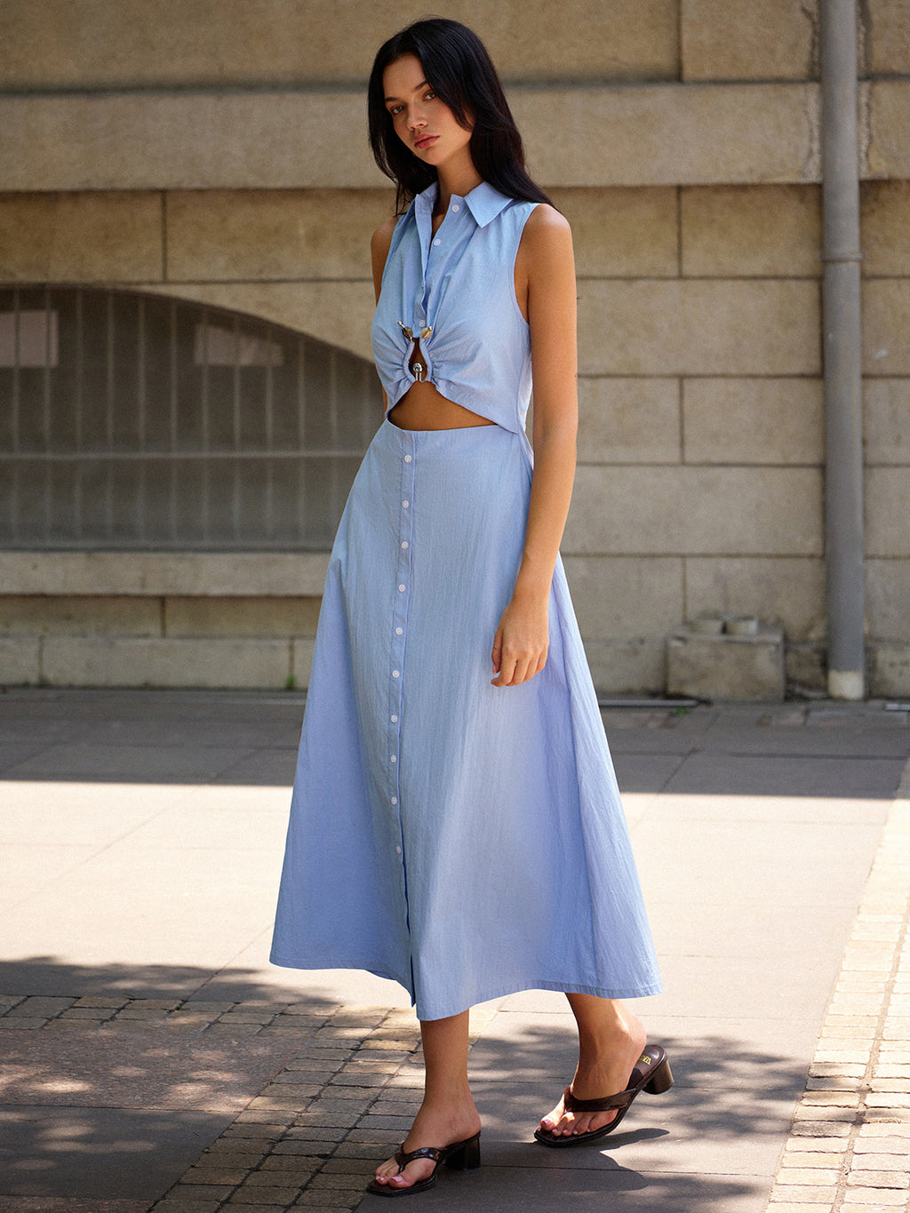 Metal Dekor Kesim Elbise