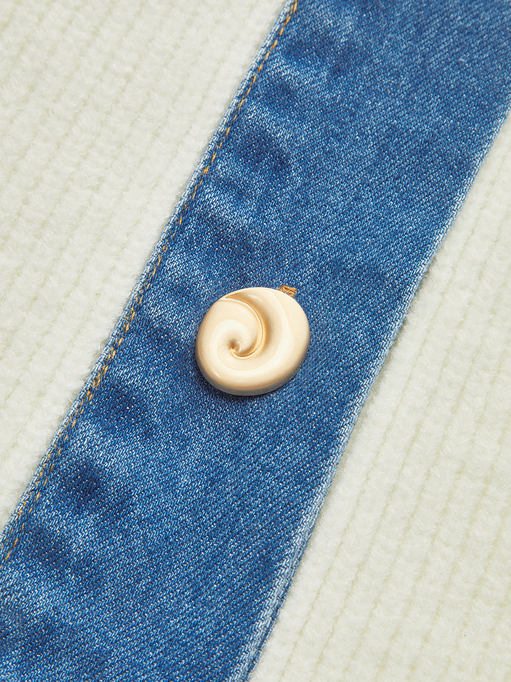 Denim Kenar Biyeli Örgü Hırka