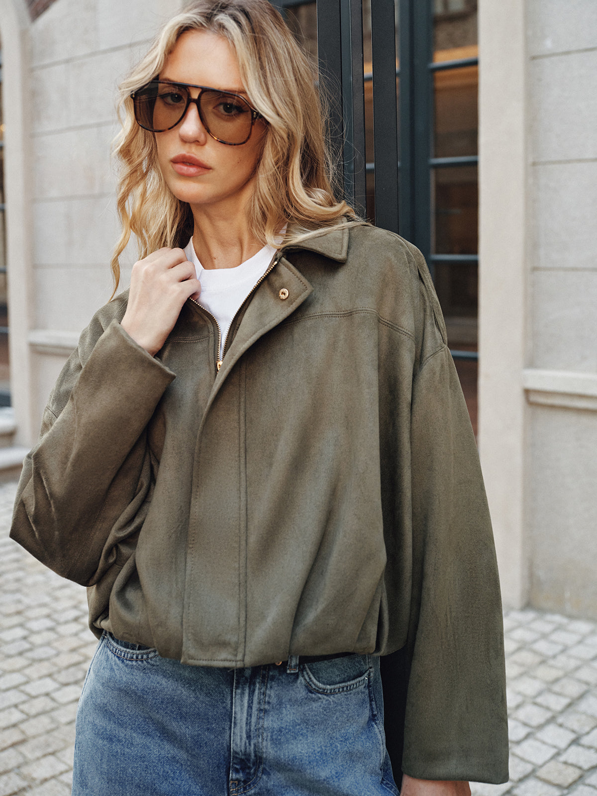 Süet Fermuarlı Ceket