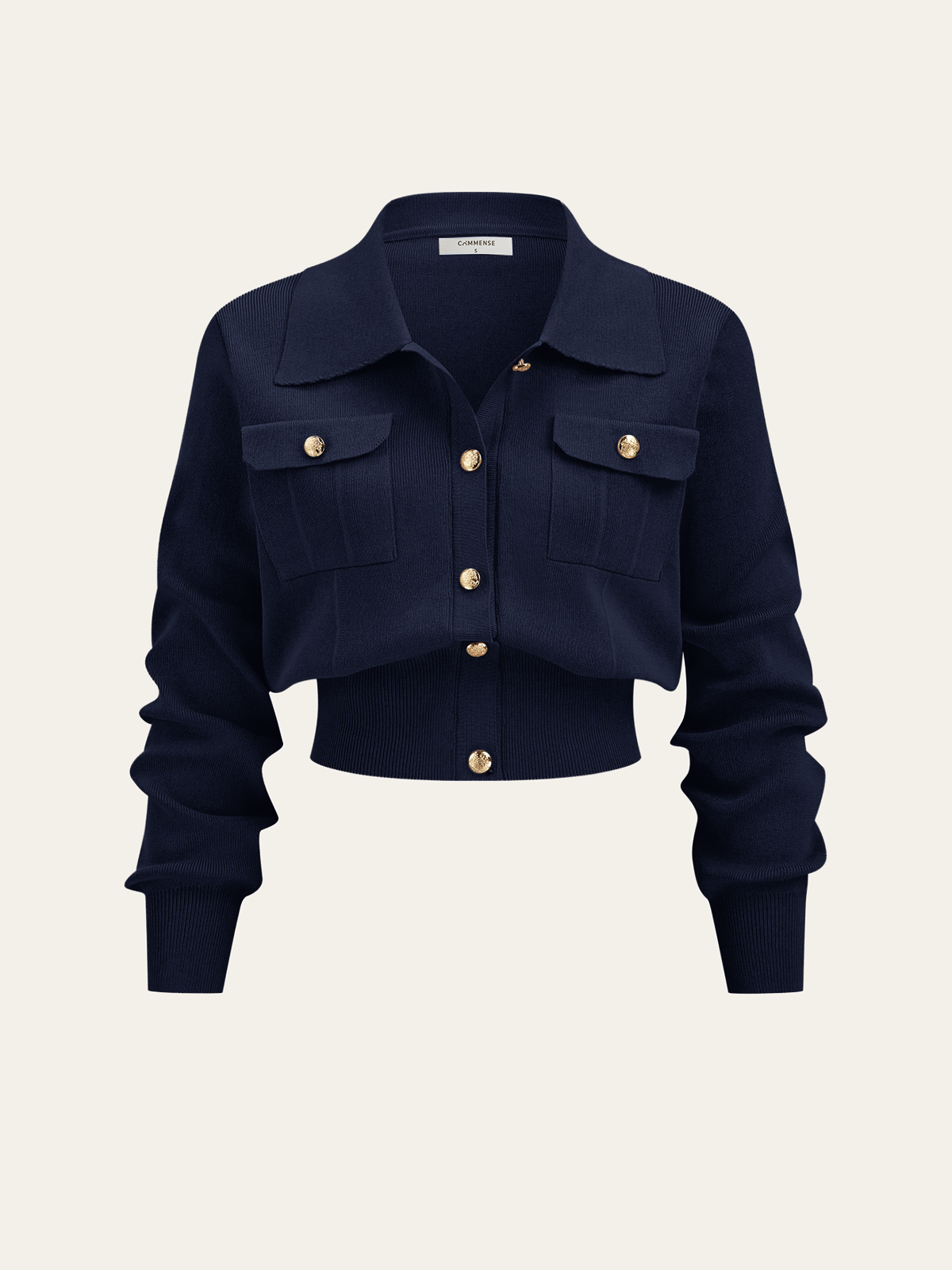 Metalik Düğme Detaylı Hırka ve Midi Boy Etek Takımı