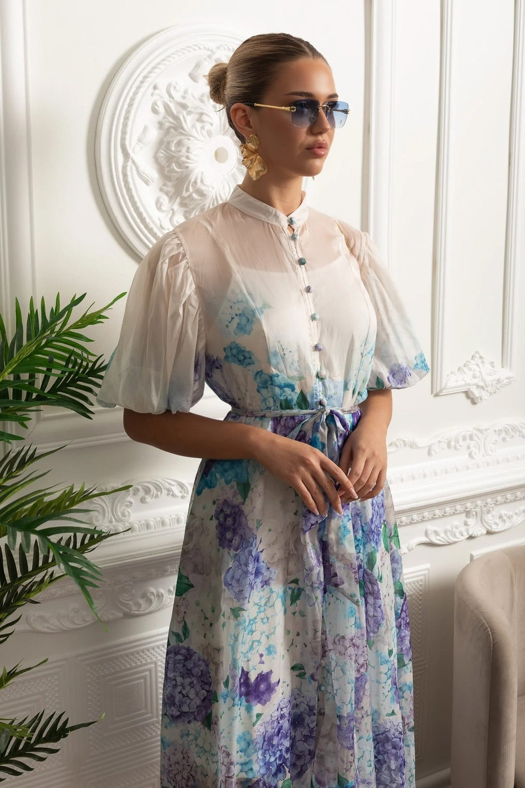 İpek Midi Gömlek Elbise