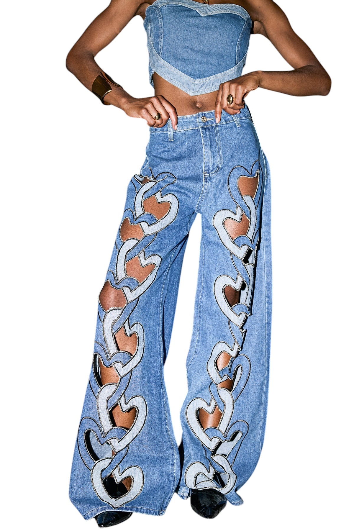 Kesik Detaylı Love Jean