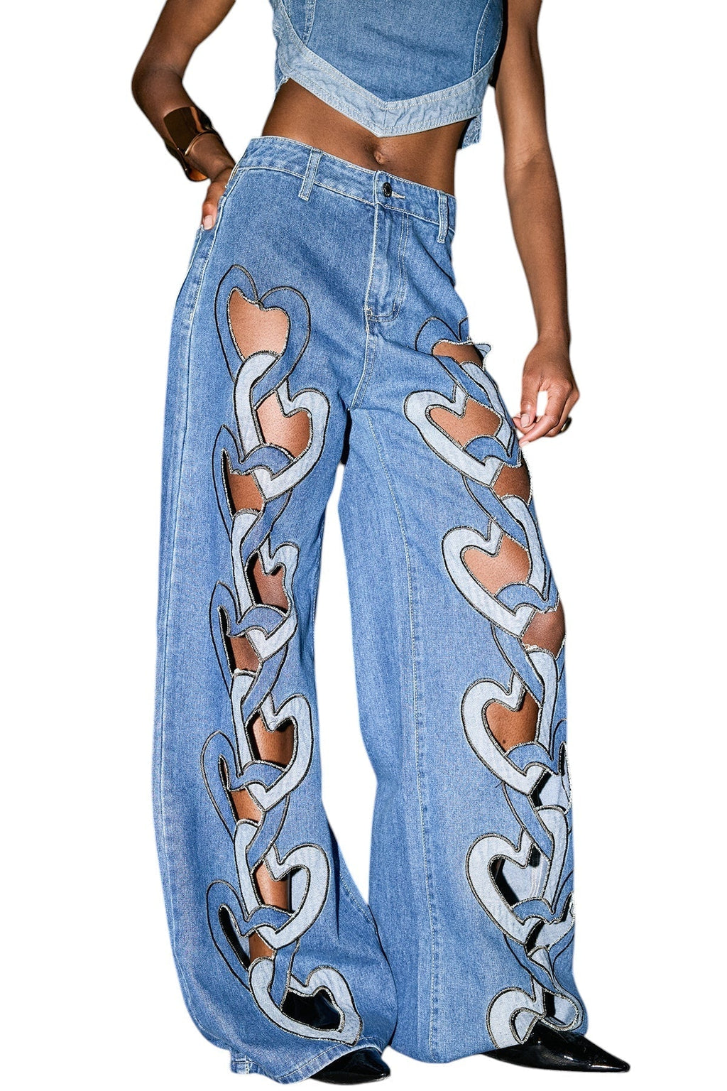 Kesik Detaylı Love Jean