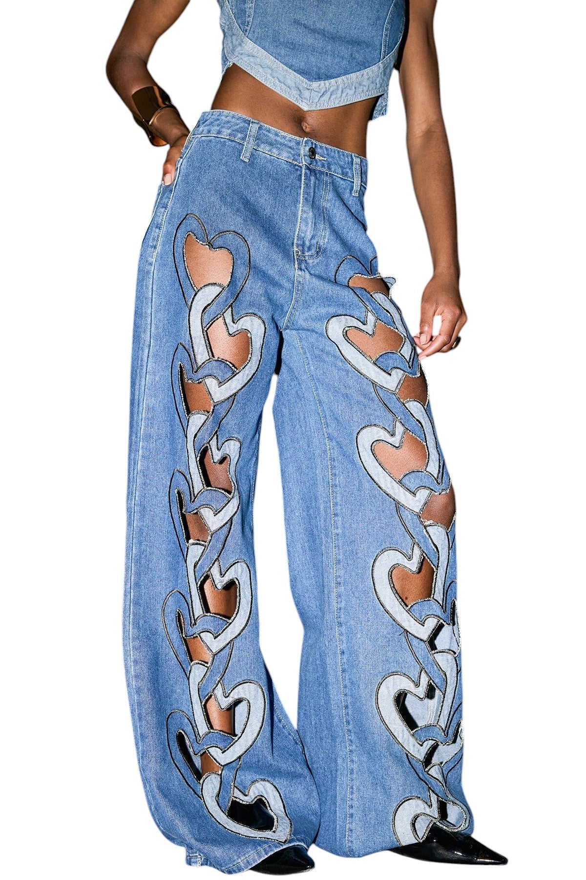 Kesik Detaylı Love Jean