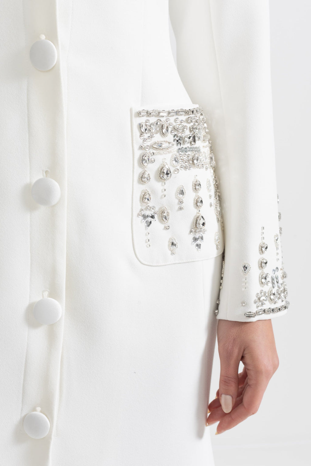 Beyaz Uzun Silüet Elbise