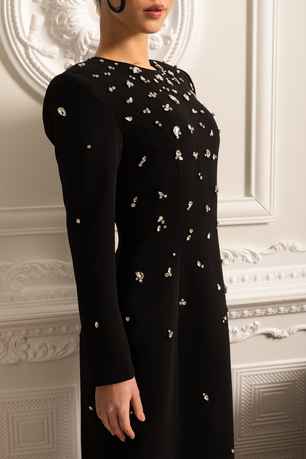 Işıltılı Süslemeli Zarif Uzun Elbise