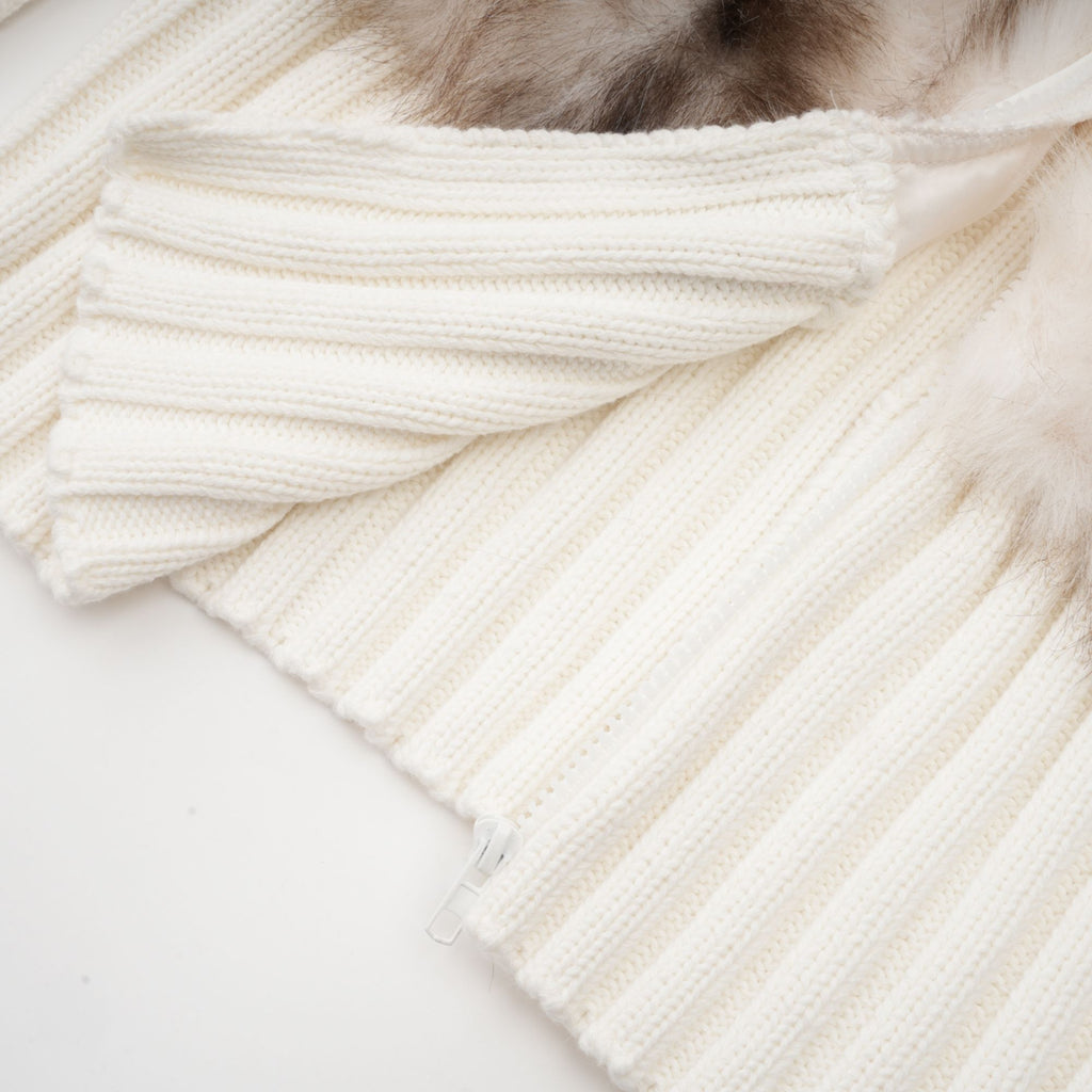 Suni Kürk & Örgü Detaylı Ceket