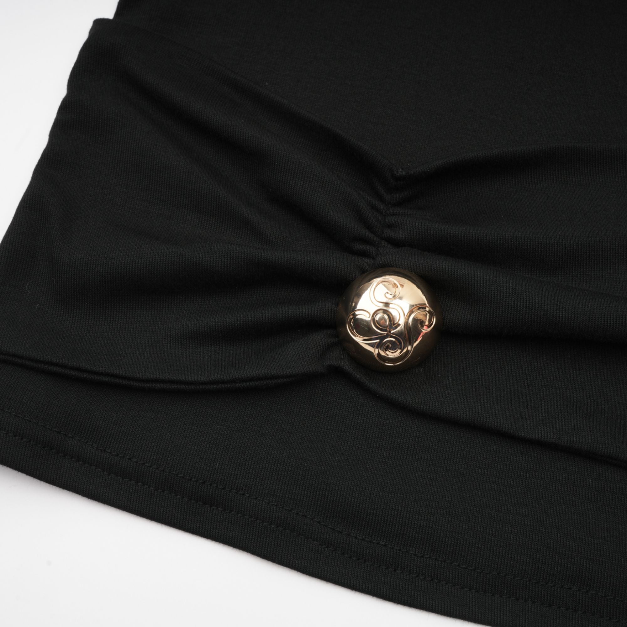 Odette siyah dantelli streç bluz