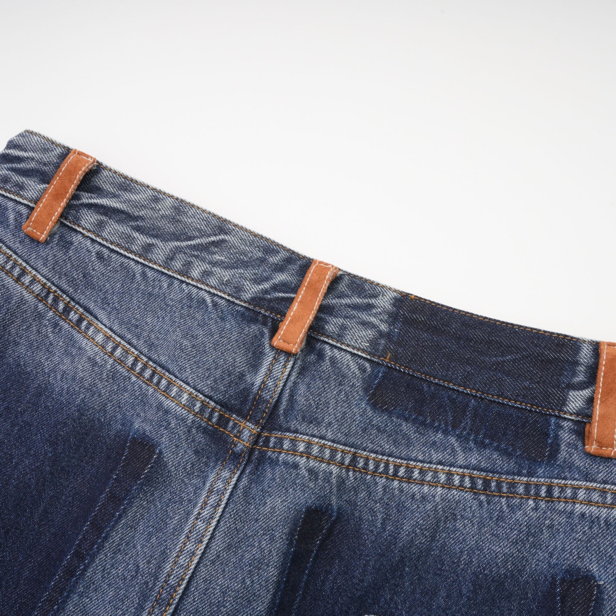 Blanche Blok Renkli Denim Etek