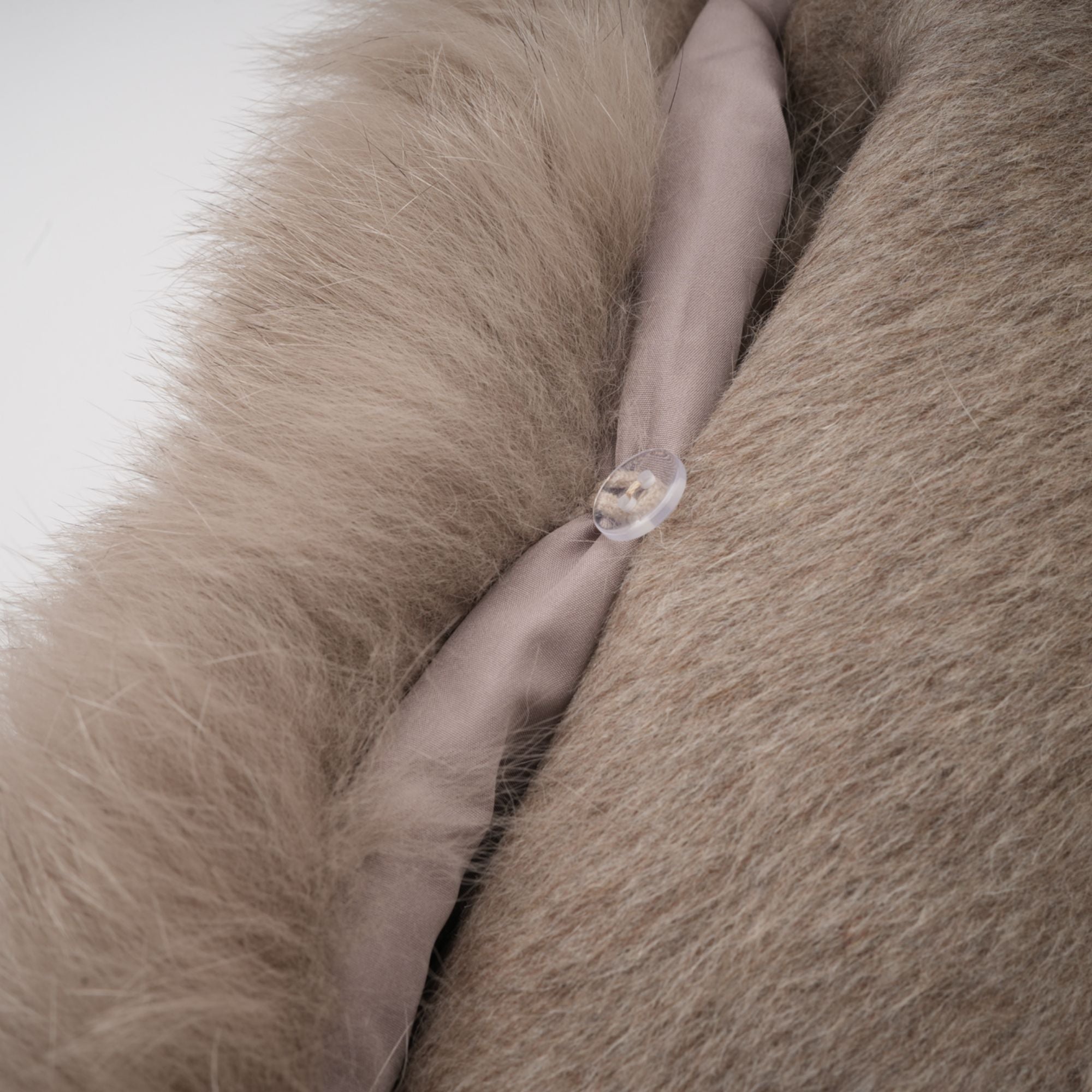 Kürk Detaylı Kemerli Pelerin Kaban