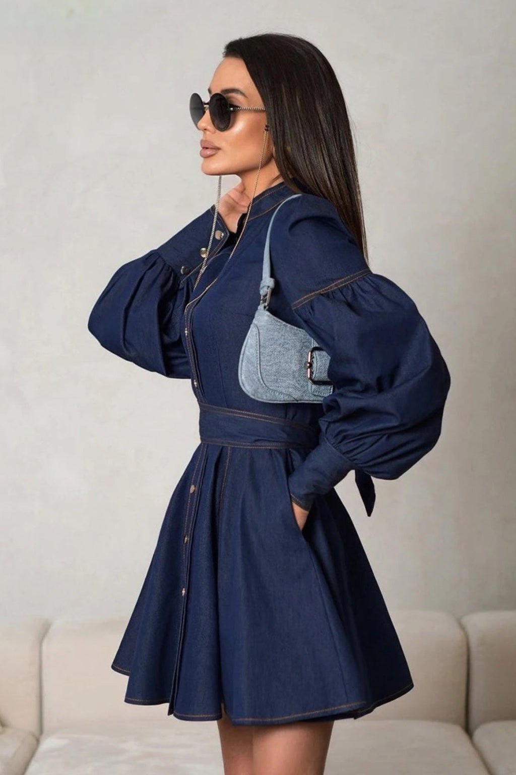 Lena Puf Kollu Kot Mini Elbise