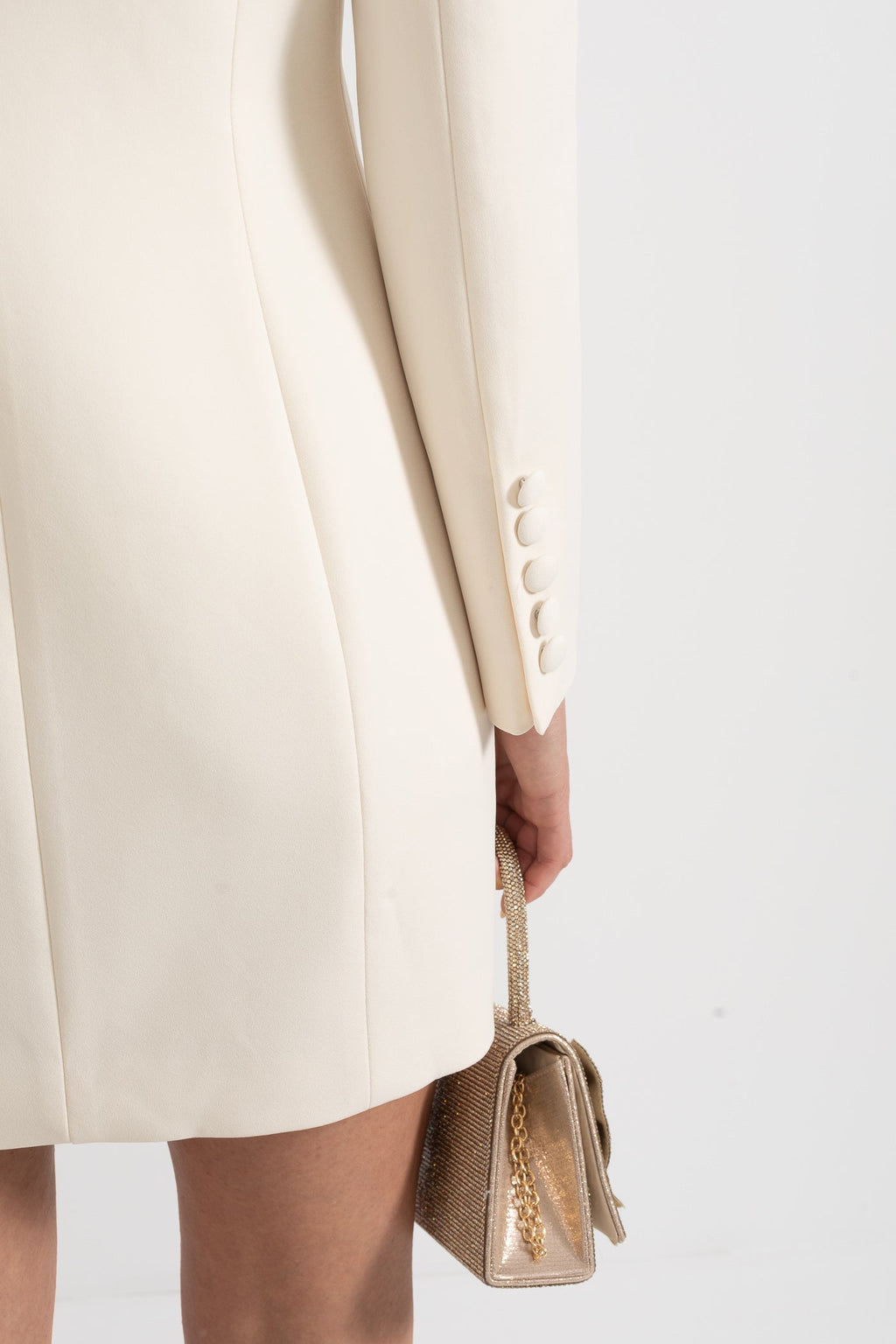 Karmaşık Omuz İşlemeli Drapeli Blazer