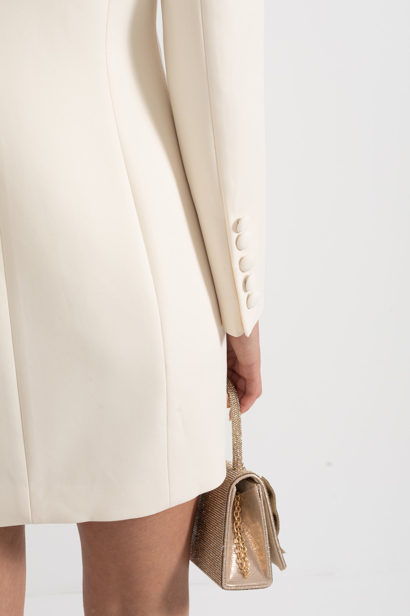 Karmaşık Omuz İşlemeli Drapeli Blazer