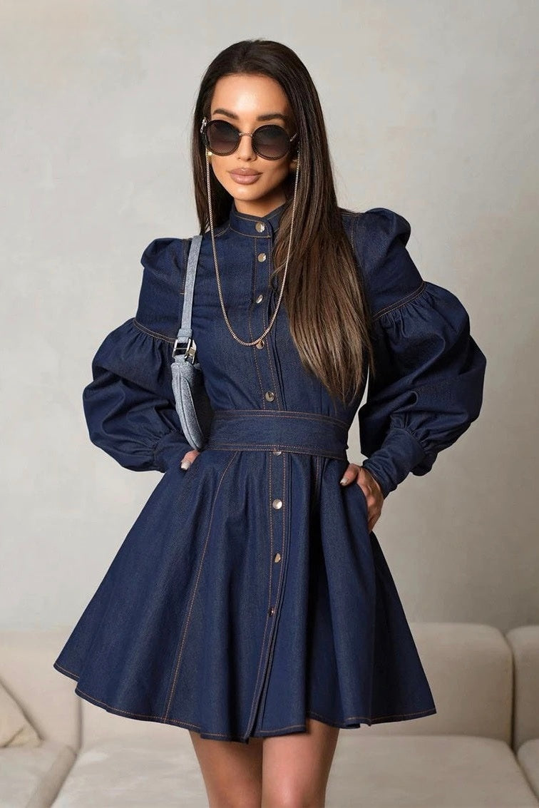 Lena Puf Kollu Kot Mini Elbise