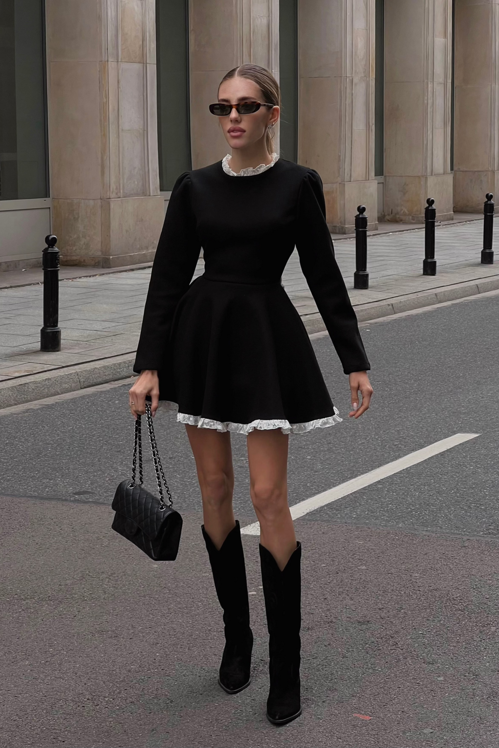 Norma Dantel Kenarlı Mini Elbise