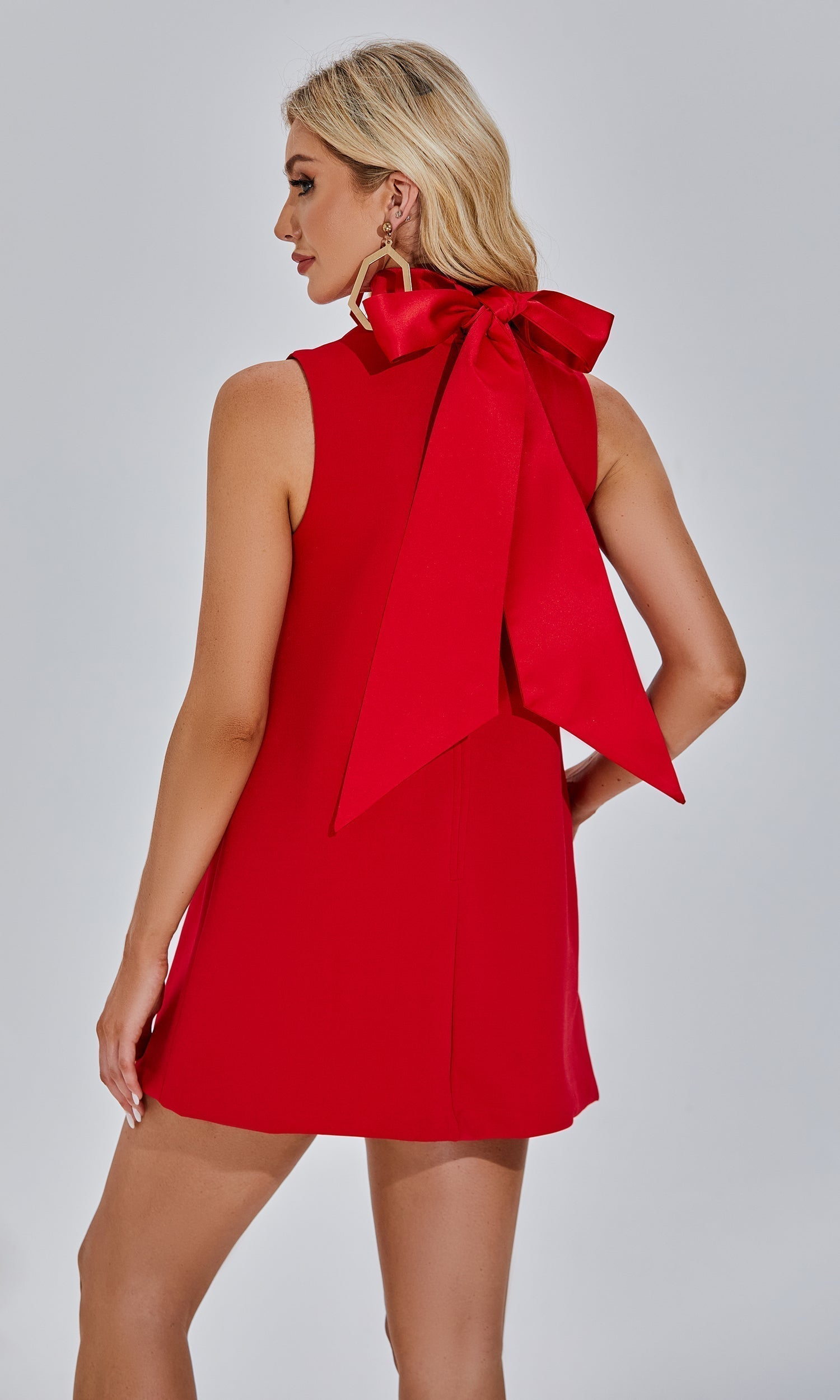 Jodie Kırmızı 3D Mini Çiçekli Elbise